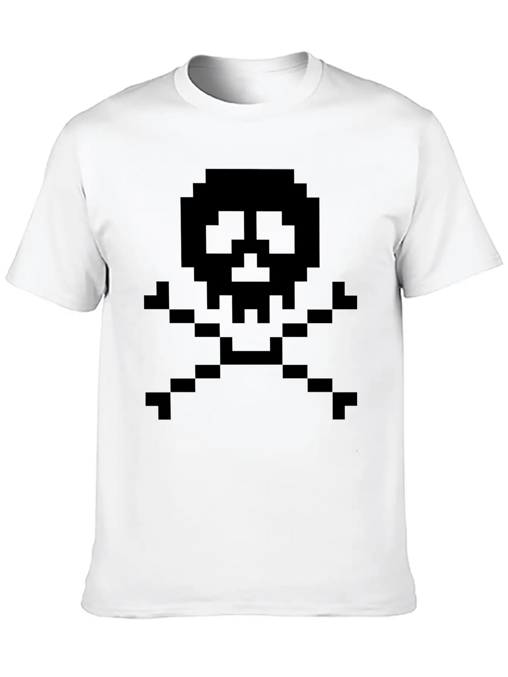 03 Pixel Skull 3 Ai Vectorstock 7294636 Classic Fit Graphic Tee For Daily Comfort – Unisex Cotton Shirt
