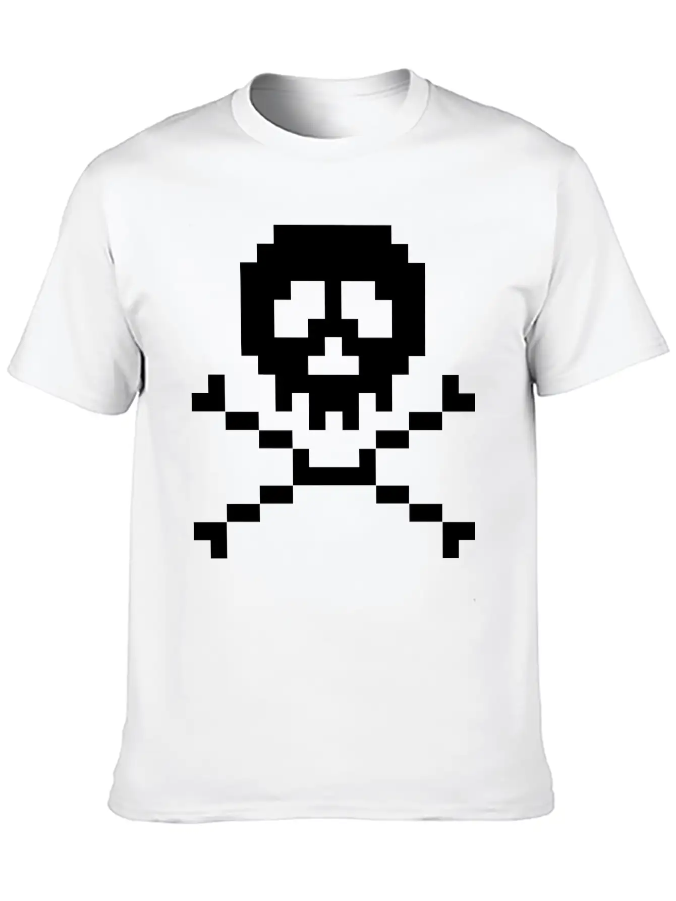 03 Pixel Skull 3 Ai Vectorstock 7294636 Classic Fit Graphic Tee For Daily Comfort – Unisex Cotton Shirt