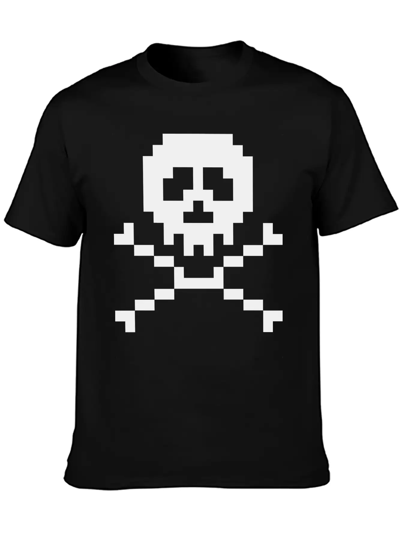 03 Pixel Skull 3 Ai Vectorstock 7294636 Classic Fit Graphic Tee For Daily Comfort – Unisex Cotton Shirt