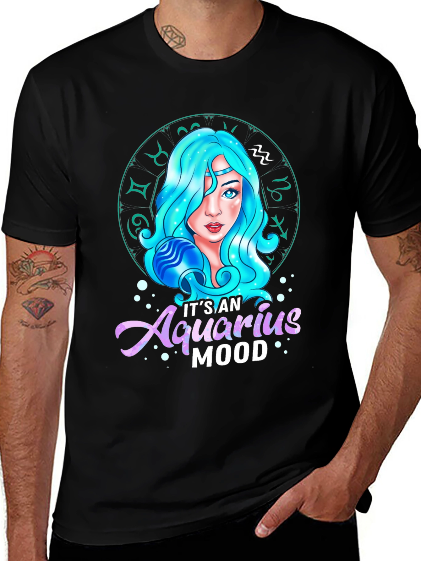 Aquarius Mood Graphic Tee - Zodiac Sign T-Shirt