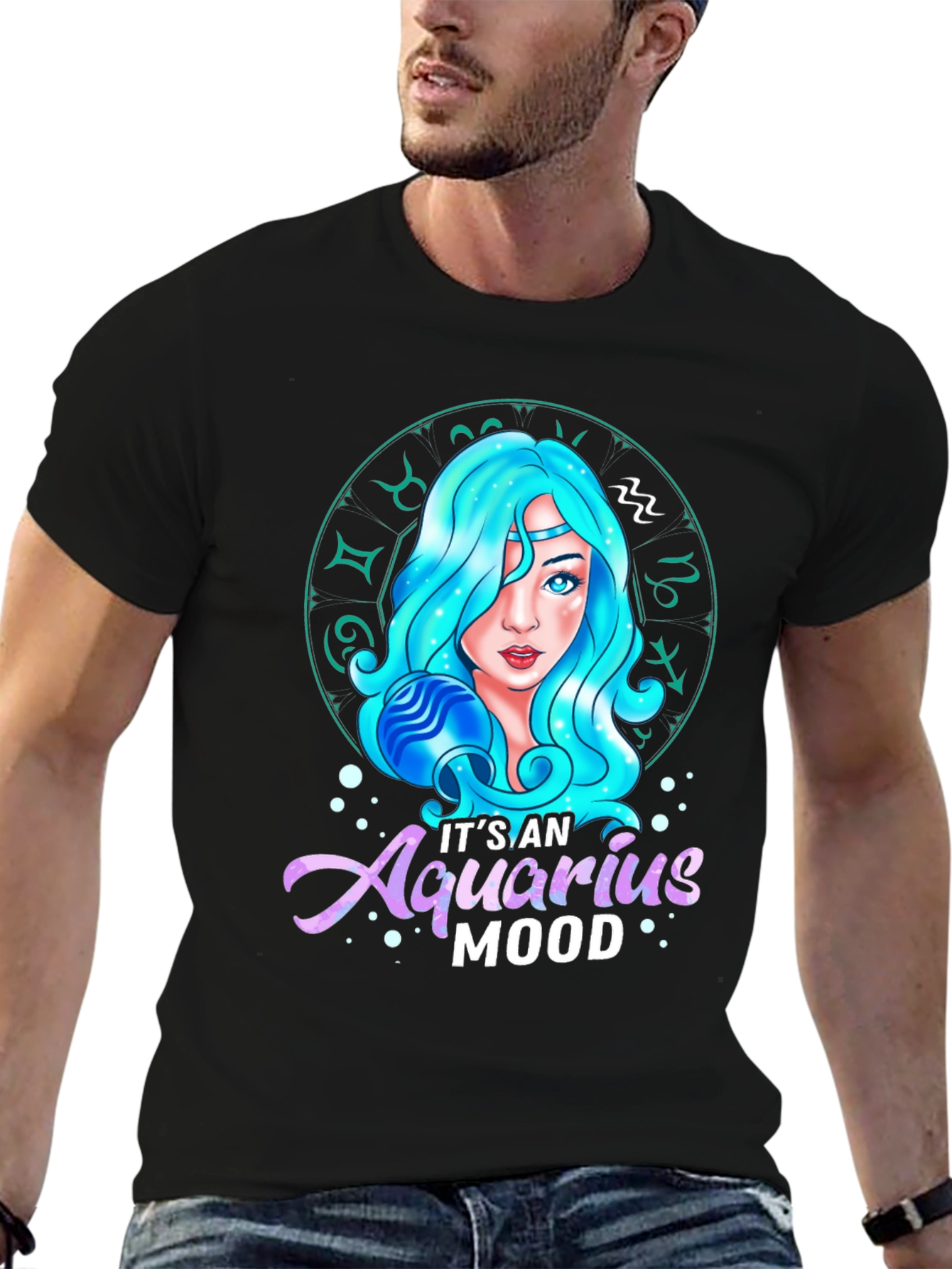 Aquarius Mood Graphic Tee - Zodiac Sign T-Shirt