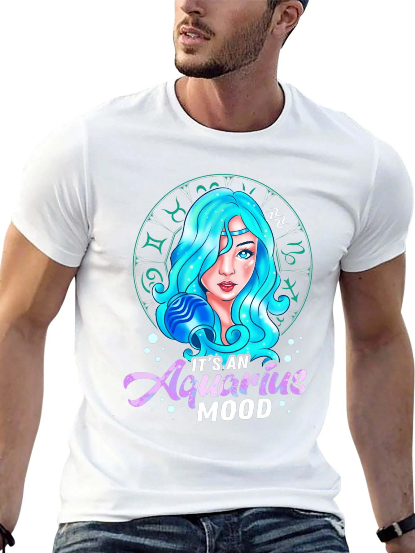 Aquarius Mood Graphic Tee - Zodiac Sign T-Shirt