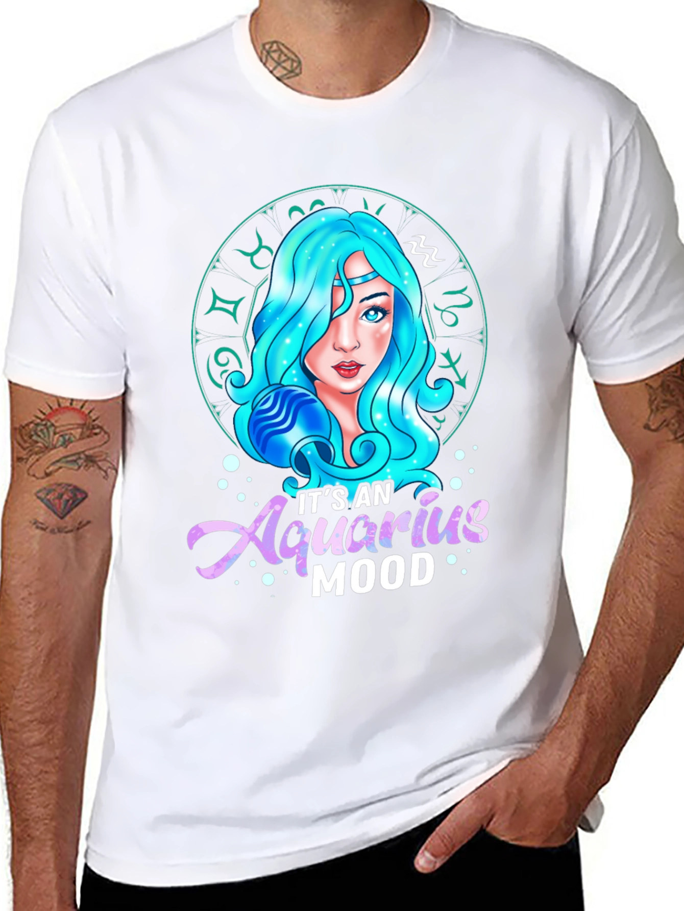 Aquarius Mood Graphic Tee - Zodiac Sign T-Shirt
