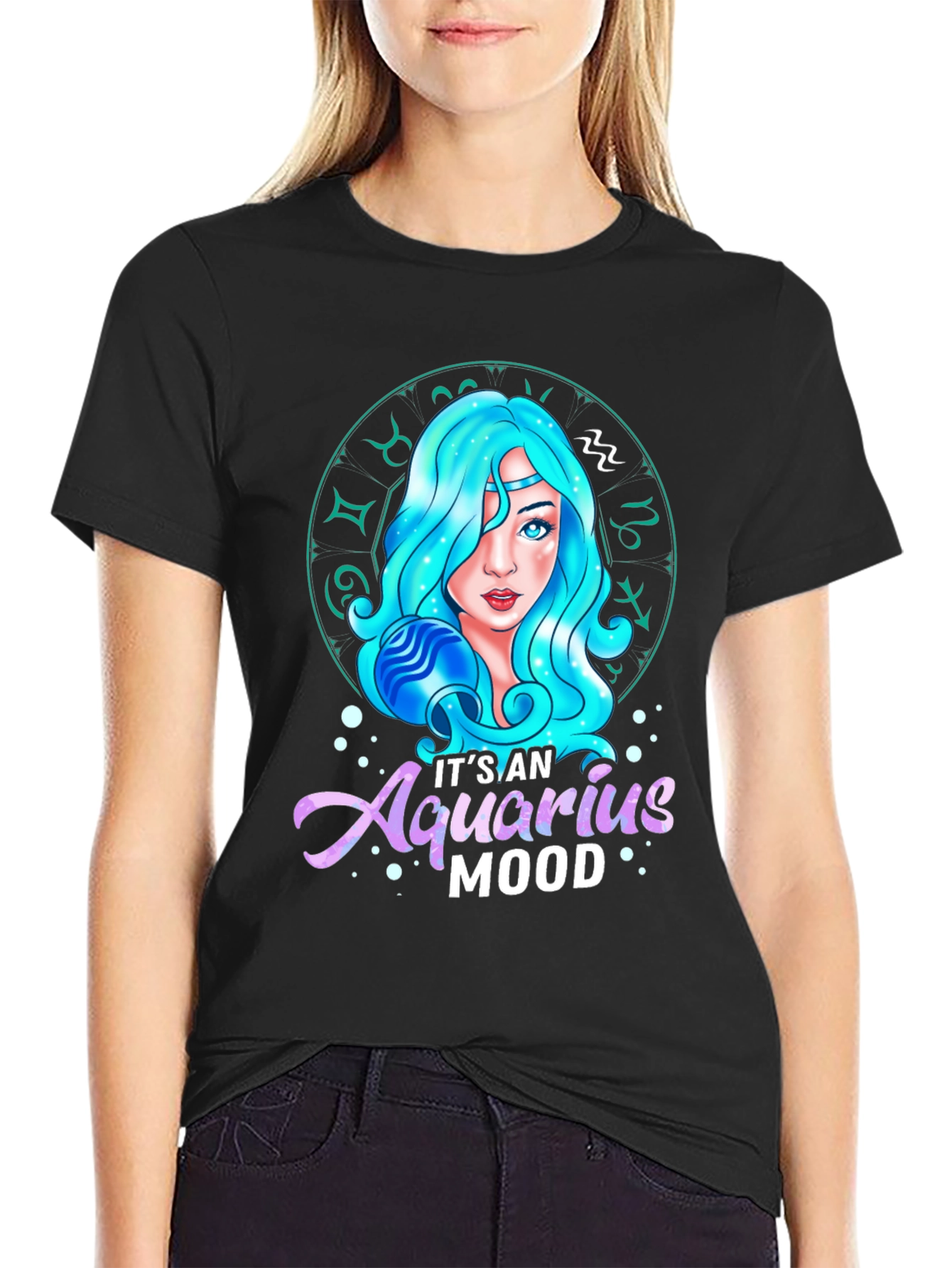 Aquarius Mood Graphic Tee - Zodiac Sign T-Shirt