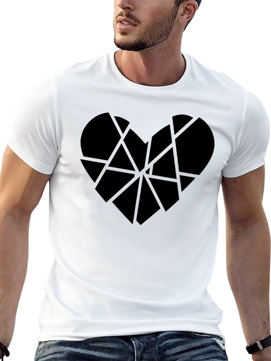 Abstract Heart Tee - Modern Geometric Design