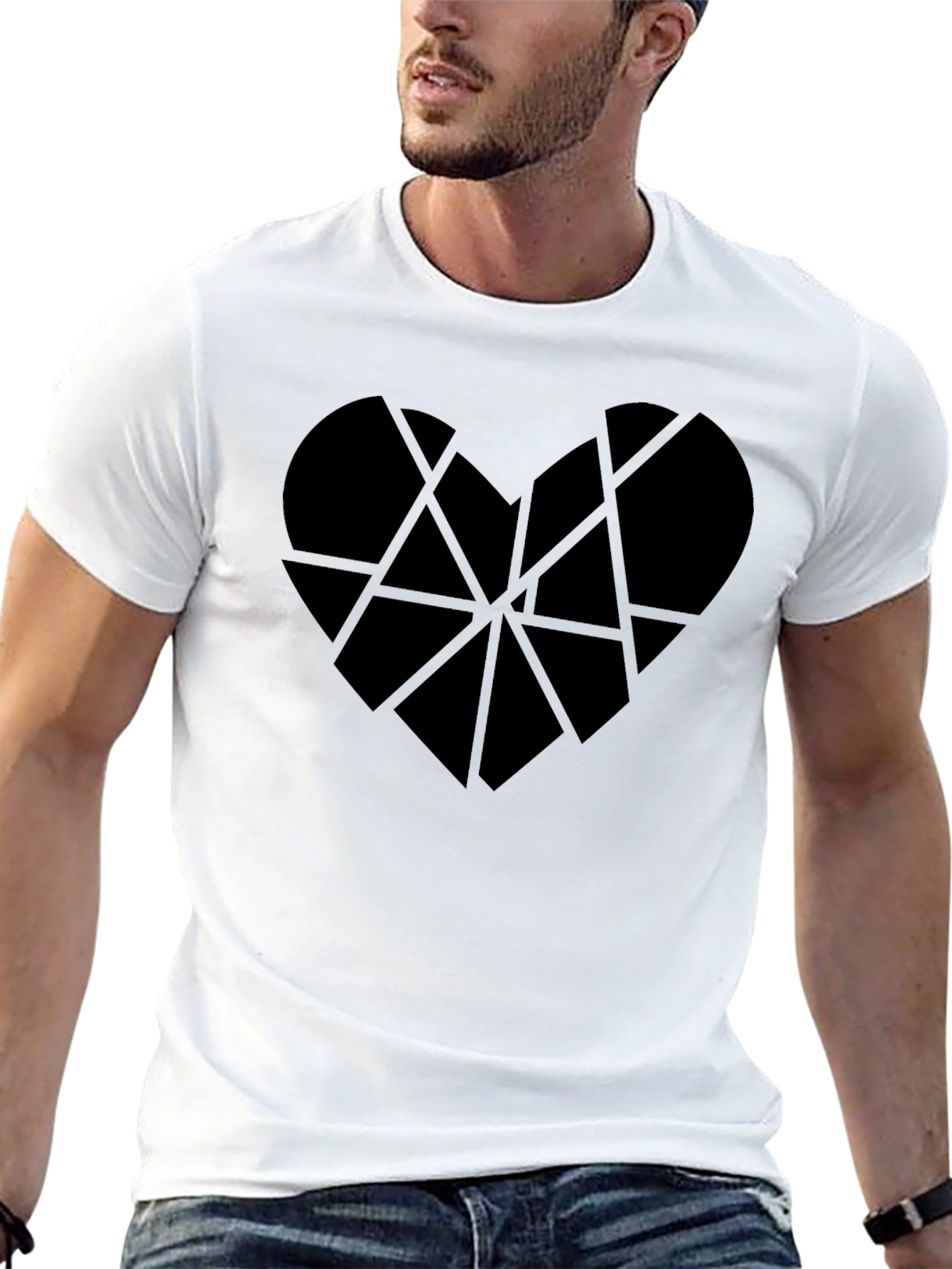 Abstract Heart Tee - Modern Geometric Design