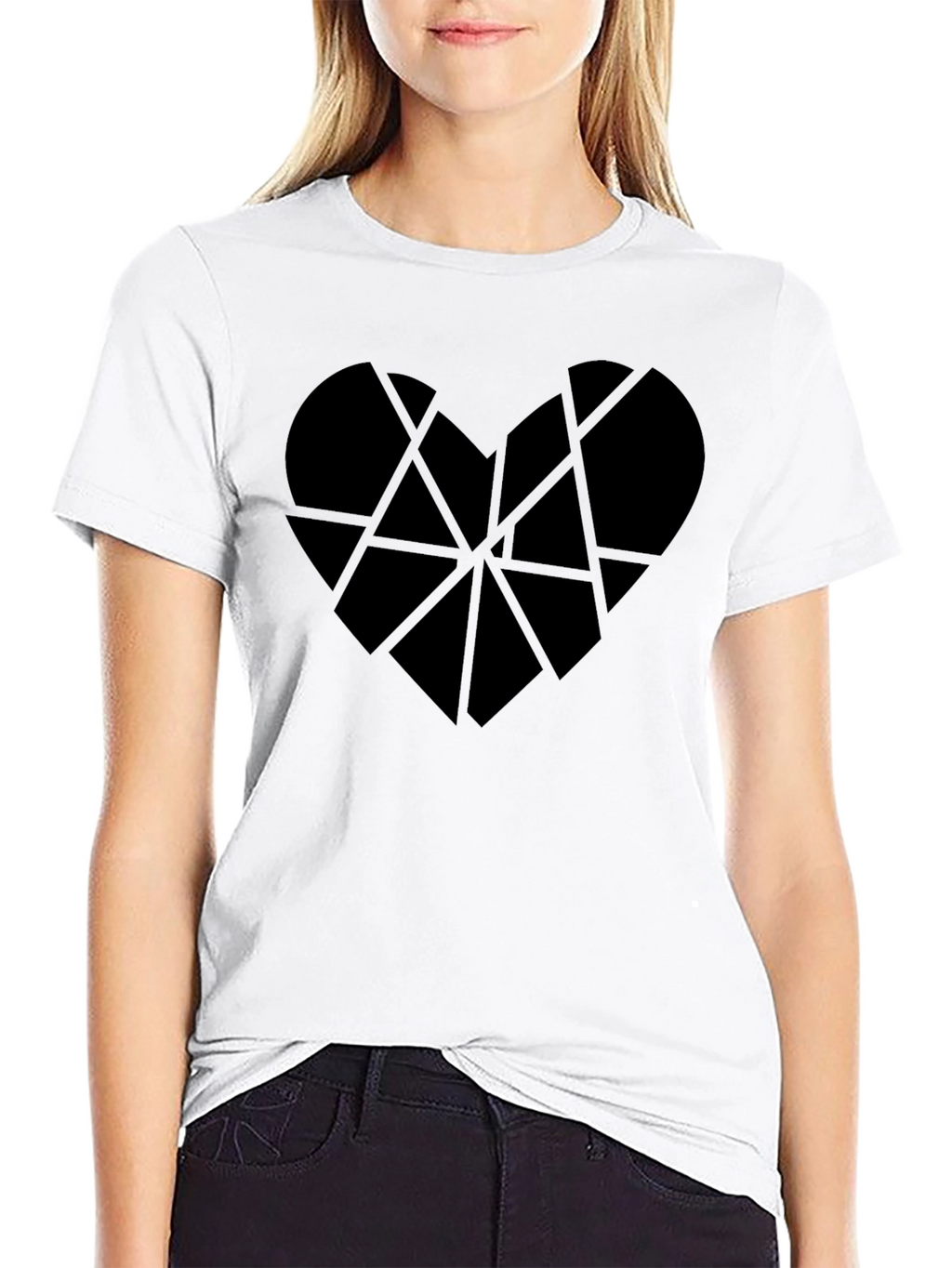 Abstract Heart Tee - Modern Geometric Design
