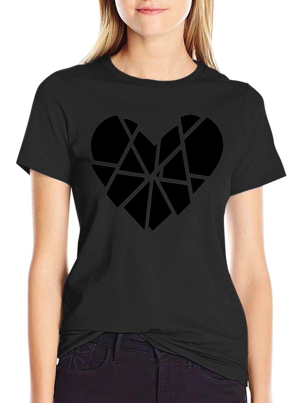 Abstract Heart Tee - Modern Geometric Design
