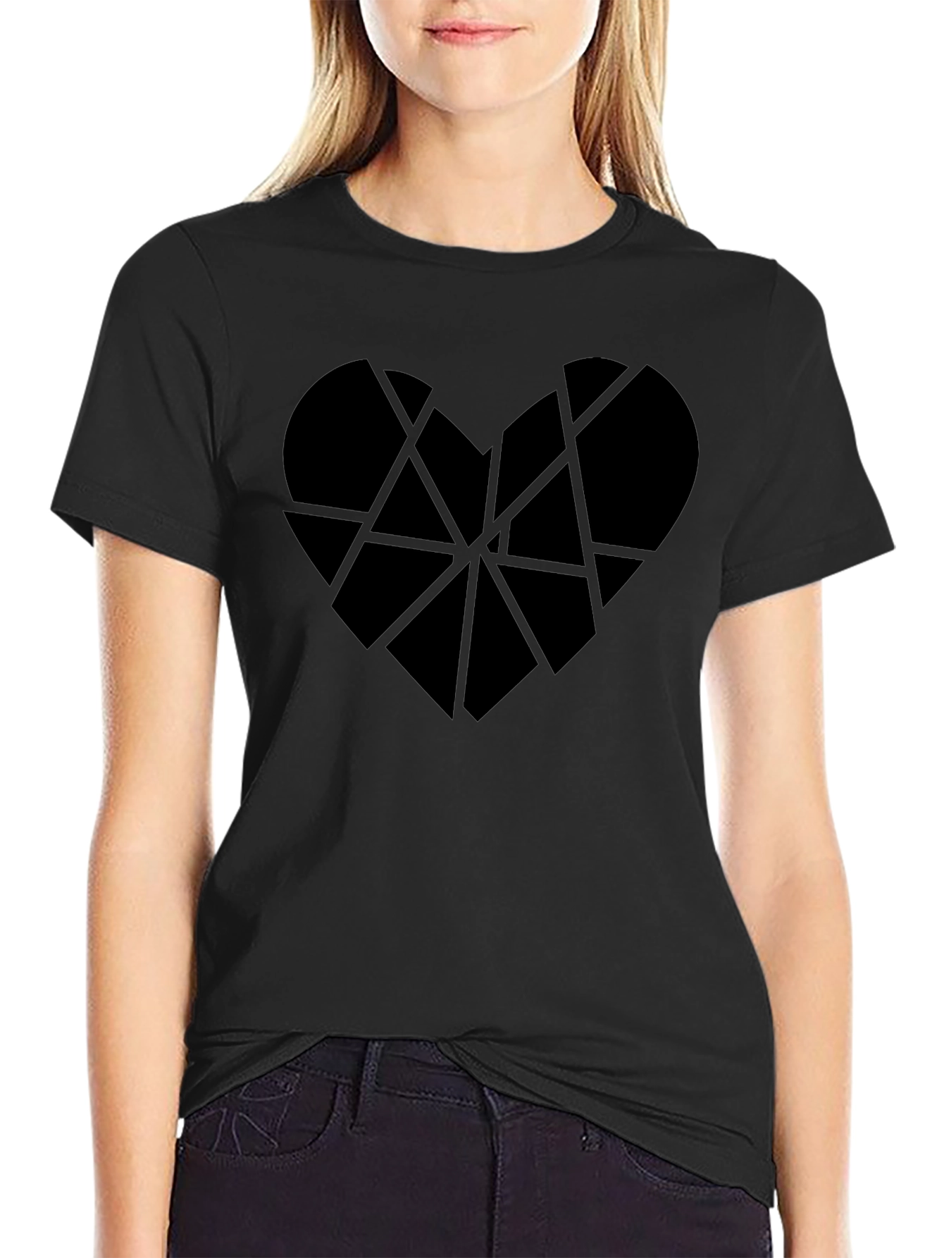 Abstract Heart Tee - Modern Geometric Design