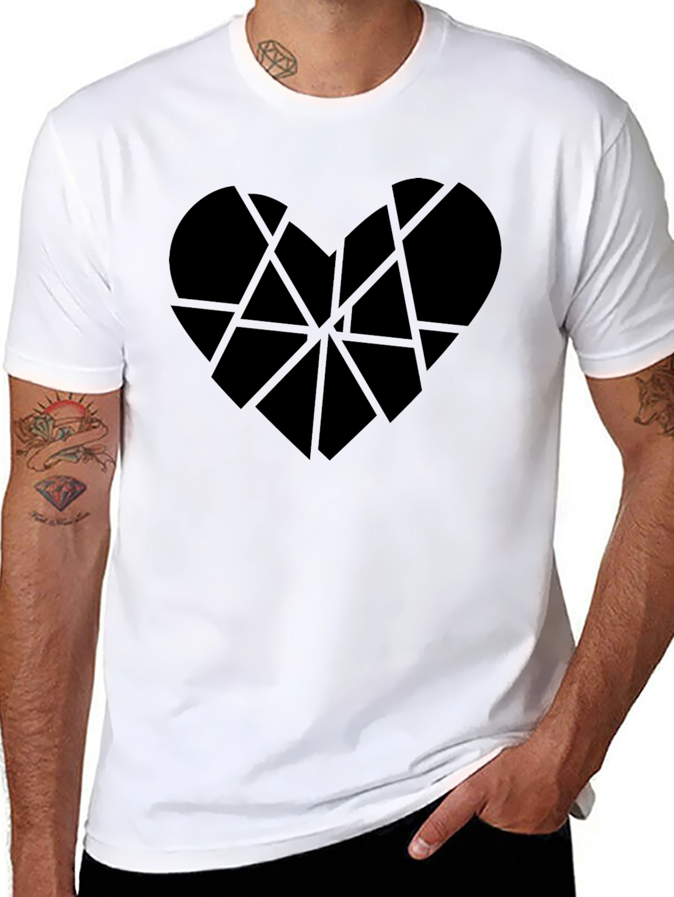 Abstract Heart Tee - Modern Geometric Design