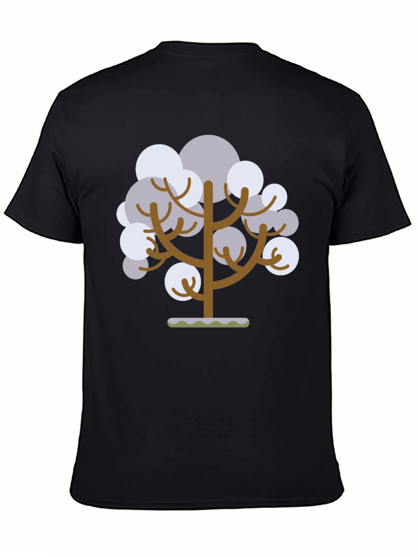 Abstract Tree Graphic Tee - Black Cotton T-Shirt