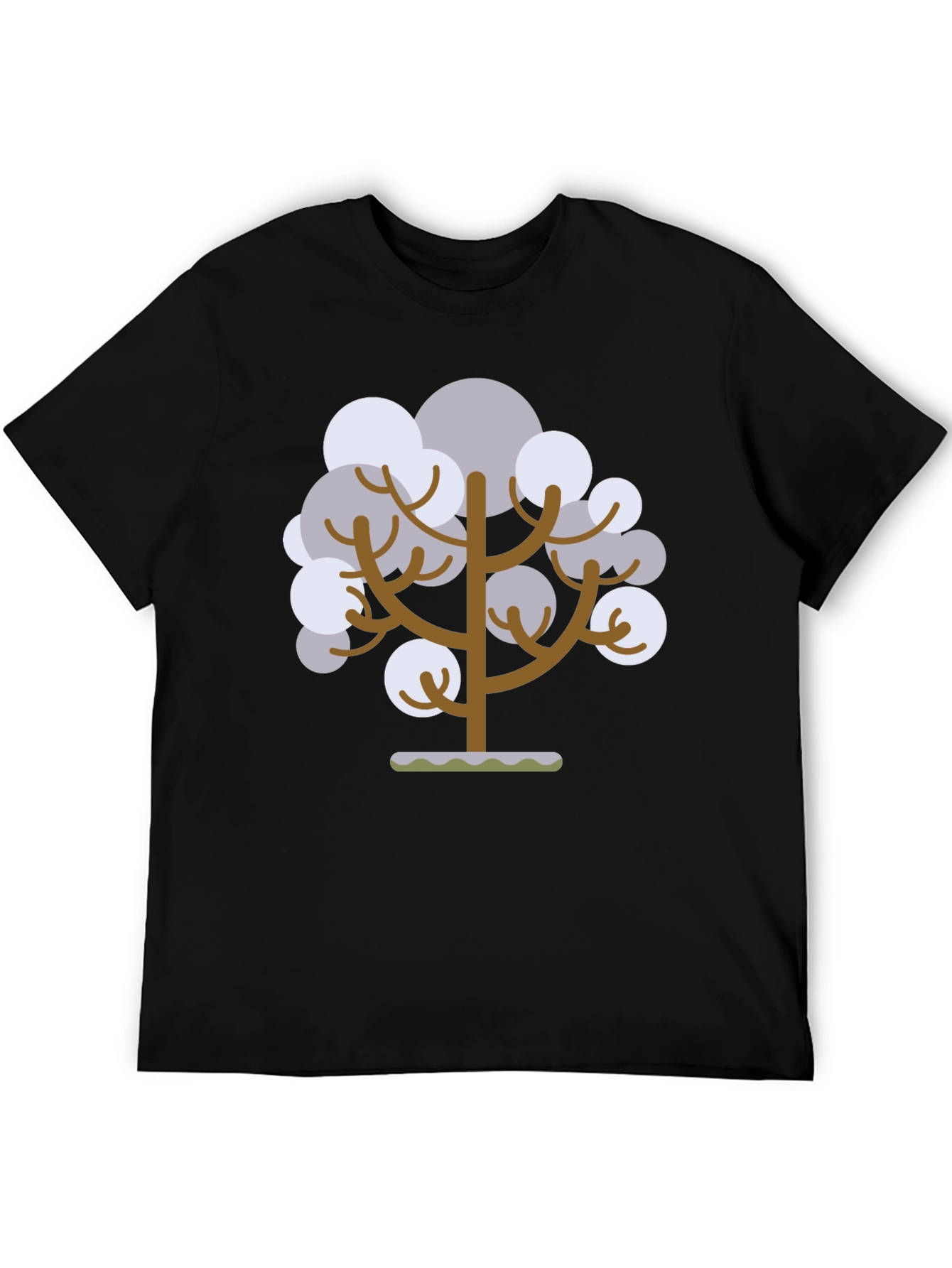 Abstract Tree Graphic Tee - Black Cotton T-Shirt