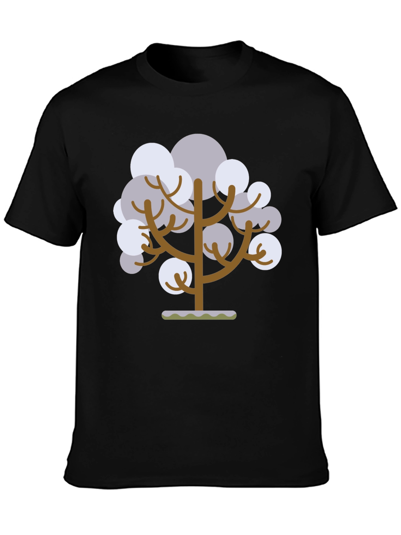 Abstract Tree Graphic Tee - Black Cotton T-Shirt
