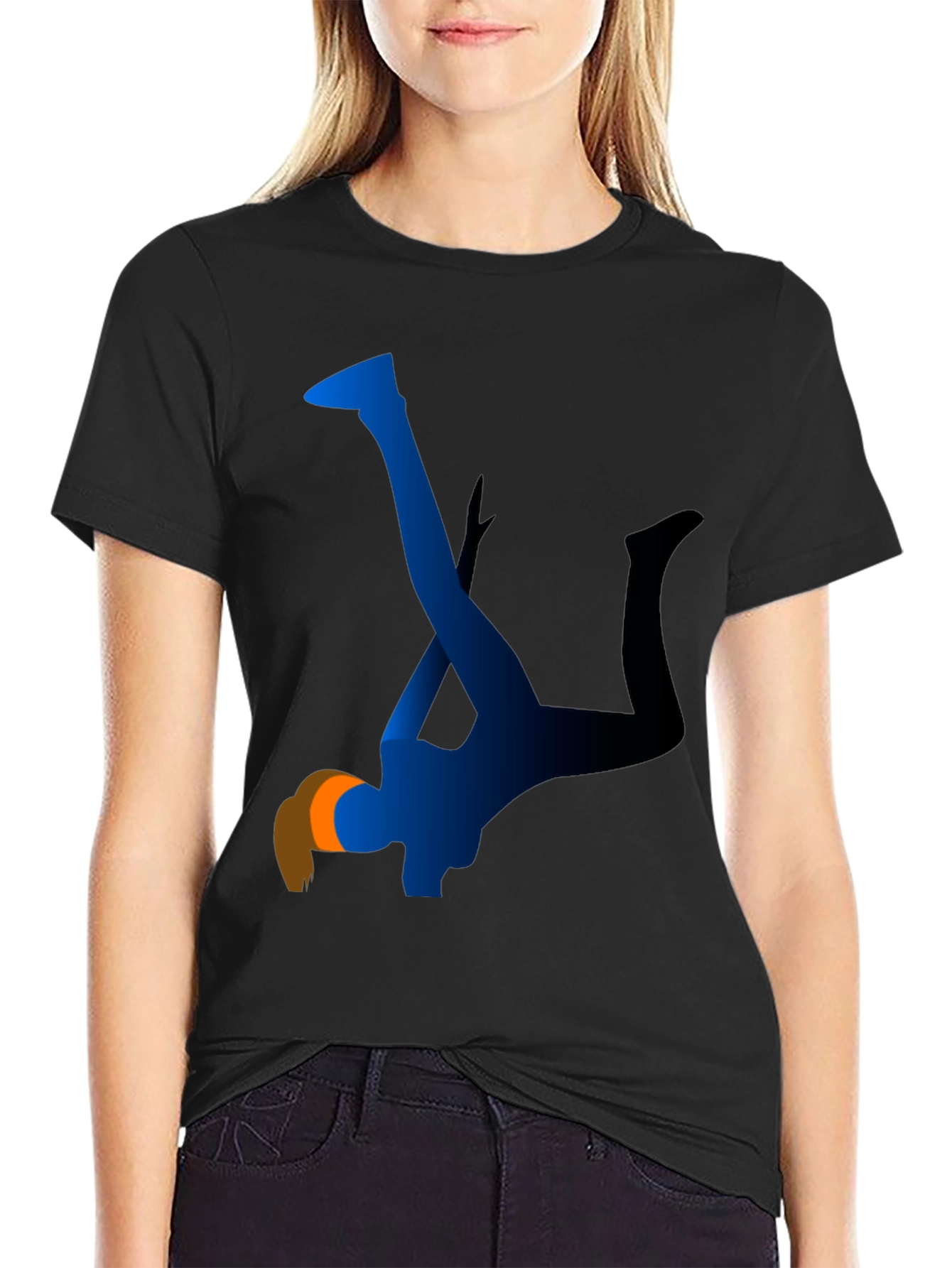 Abstract Blue Silhouette Graphic Tee