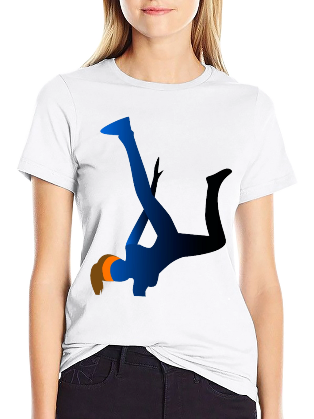 Abstract Blue Silhouette Graphic Tee