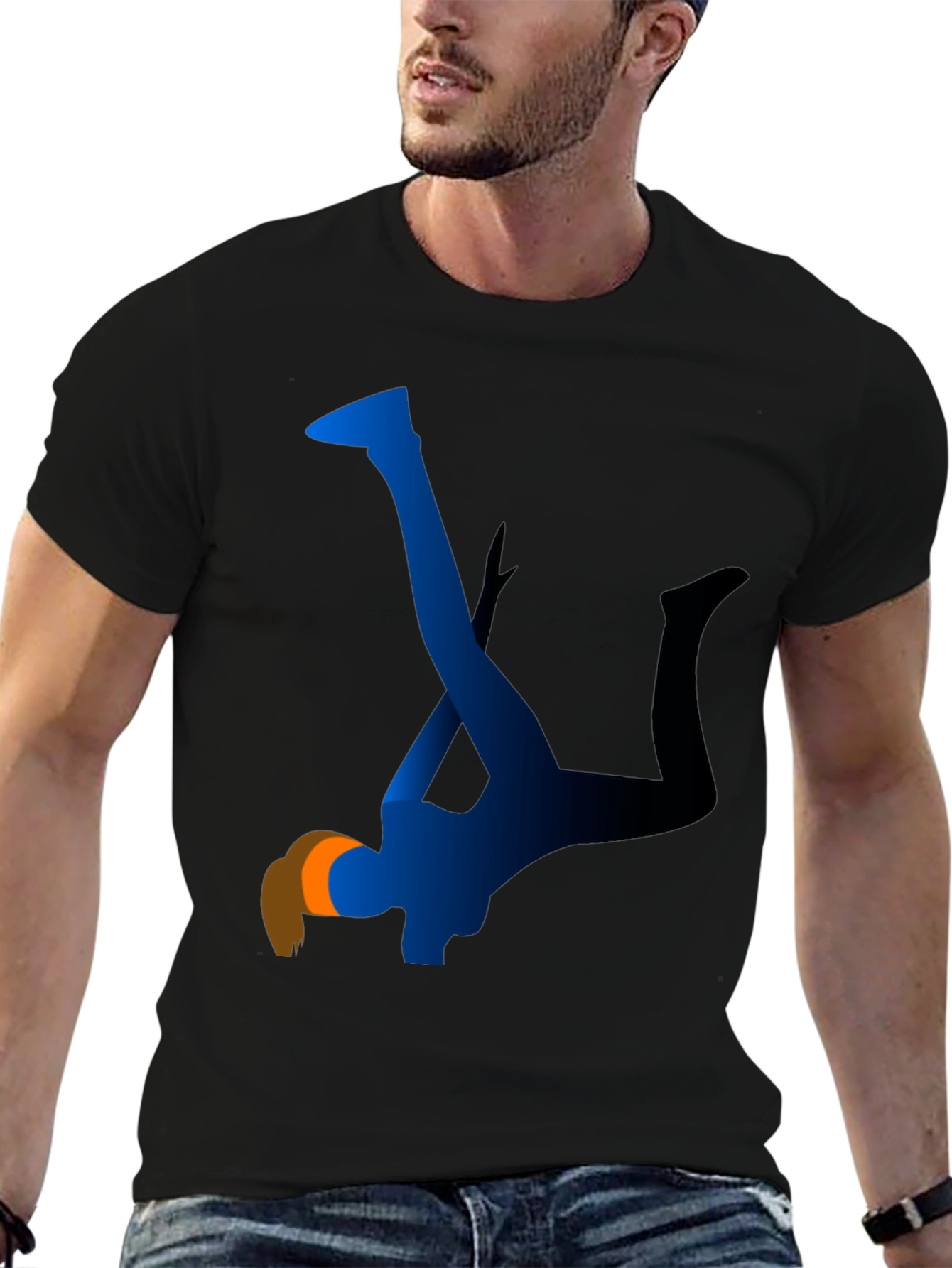 Abstract Blue Silhouette Graphic Tee