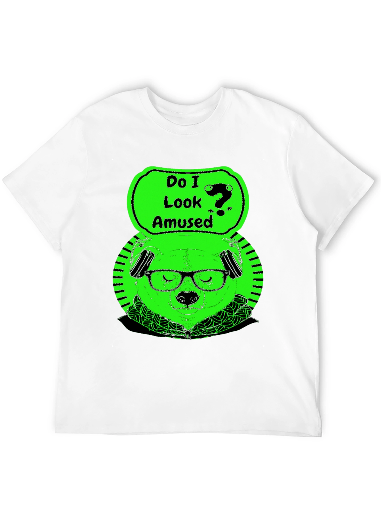 Amused Bear Graphic Tee - Mens Black T-Shirt