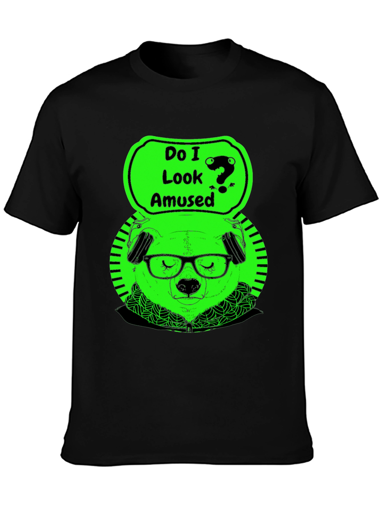 Amused Bear Graphic Tee - Mens Black T-Shirt