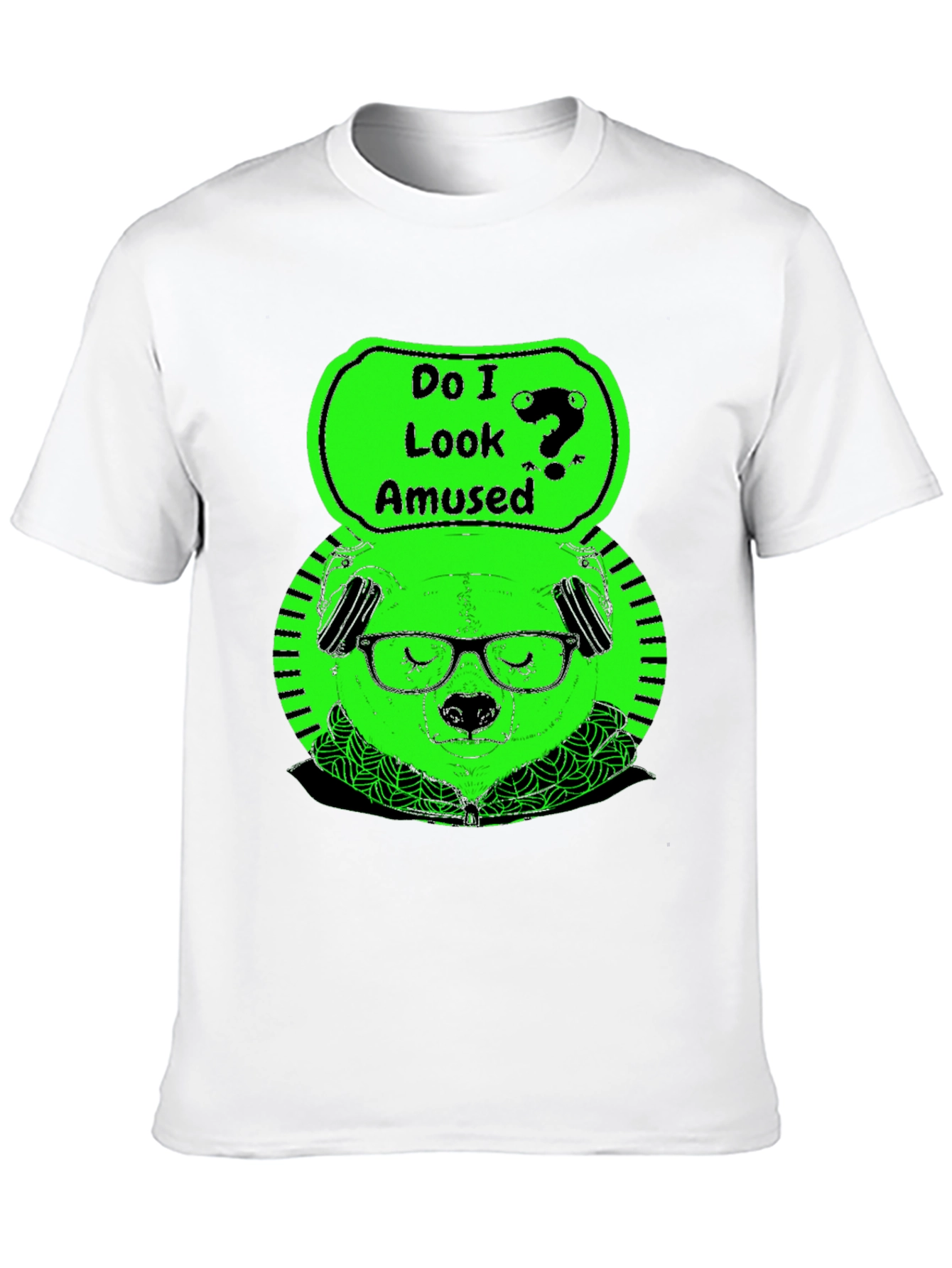 Amused Bear Graphic Tee - Mens Black T-Shirt