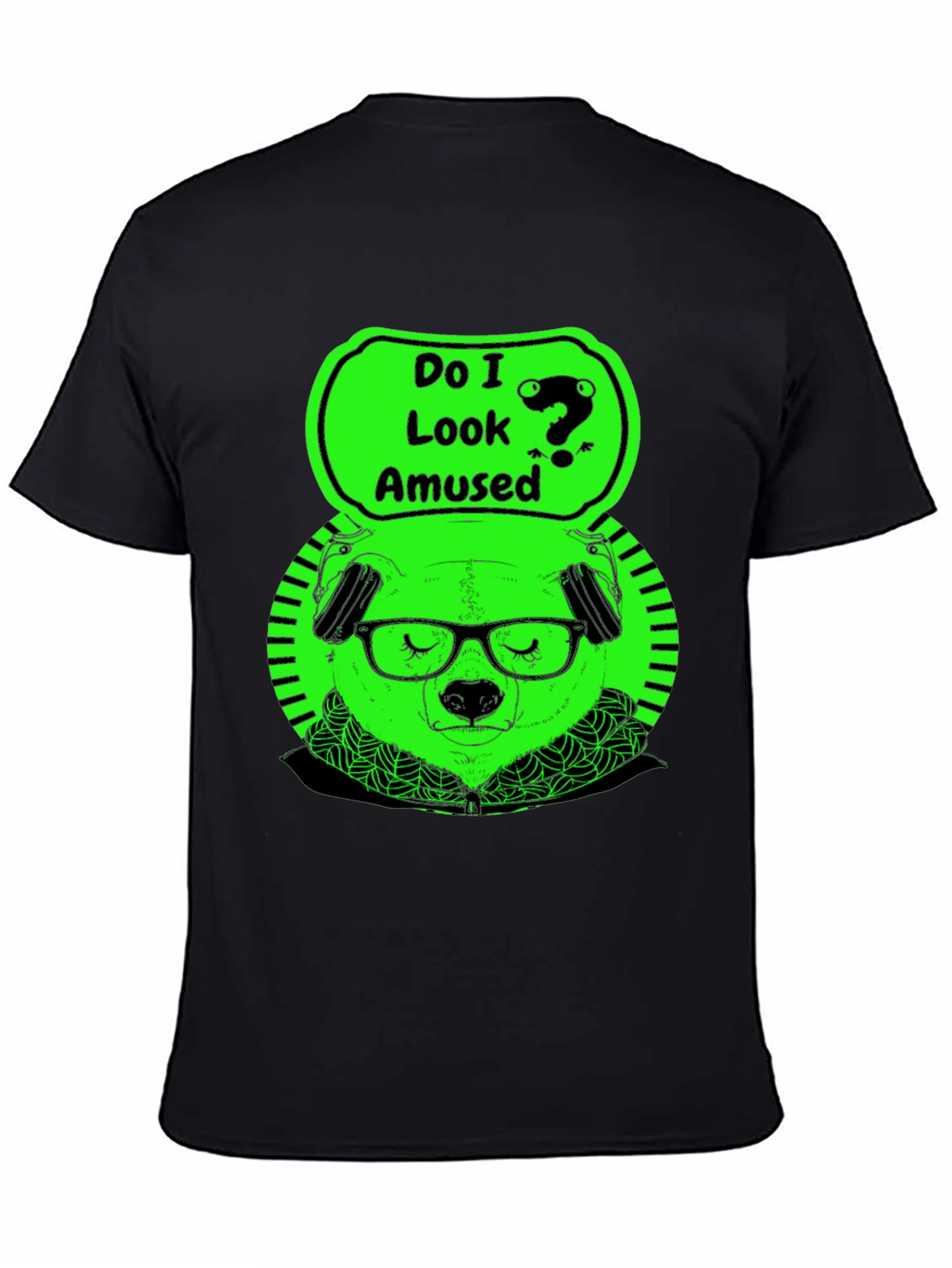 Amused Bear Graphic Tee - Mens Black T-Shirt