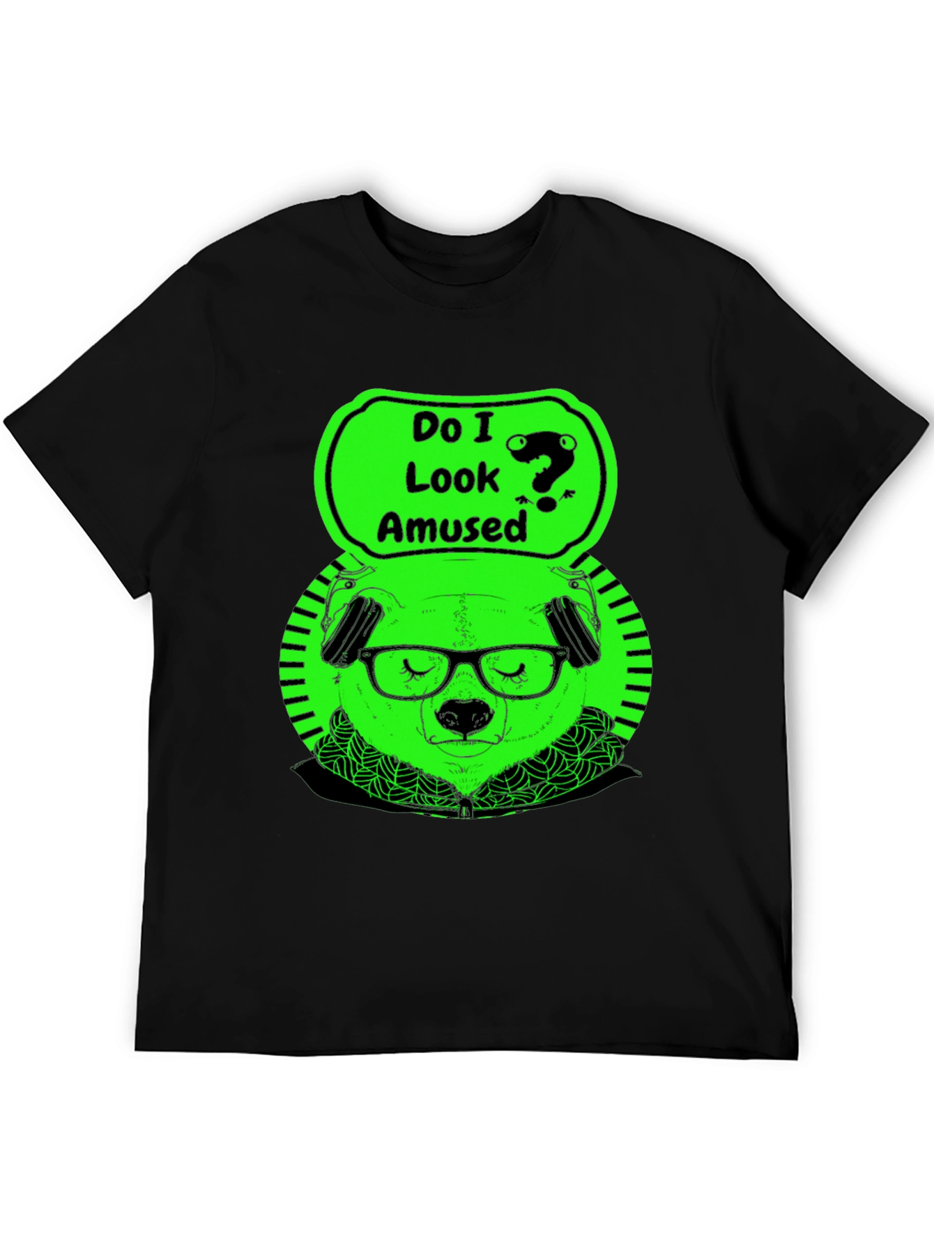 Amused Bear Graphic Tee - Mens Black T-Shirt
