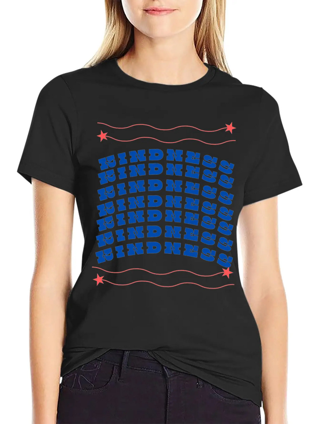 1 4 Bleu Kindness And Red Arrow Classic Crew Neck Graphic Tee – Everyday Minimal Look