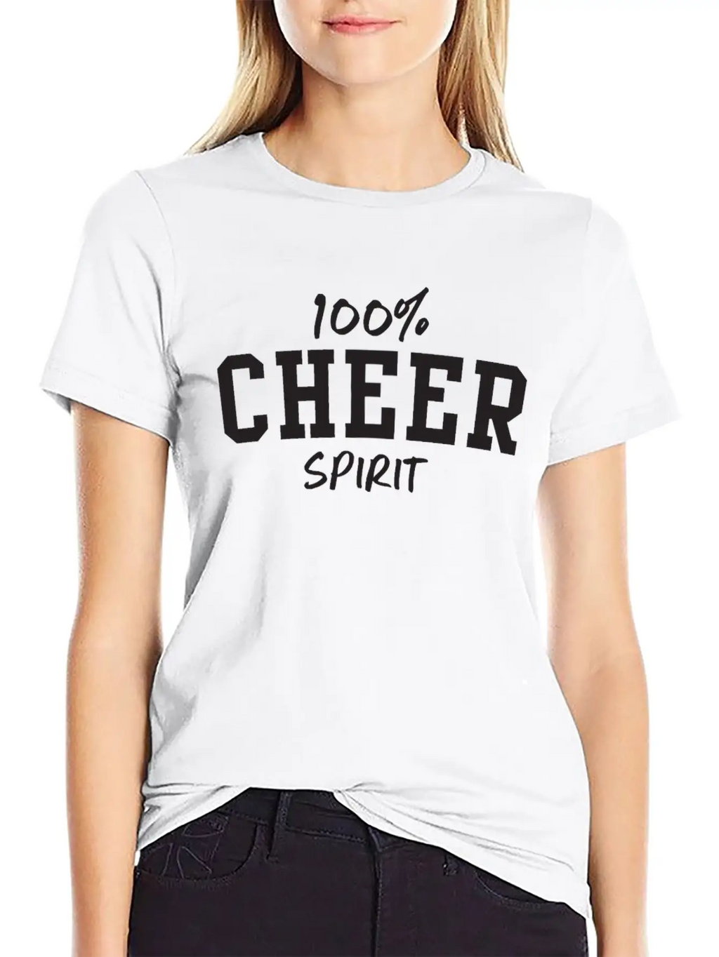 100% Cheer Spirit Classic Fit Graphic Tee For Daily Comfort – Unisex Cotton Shirt