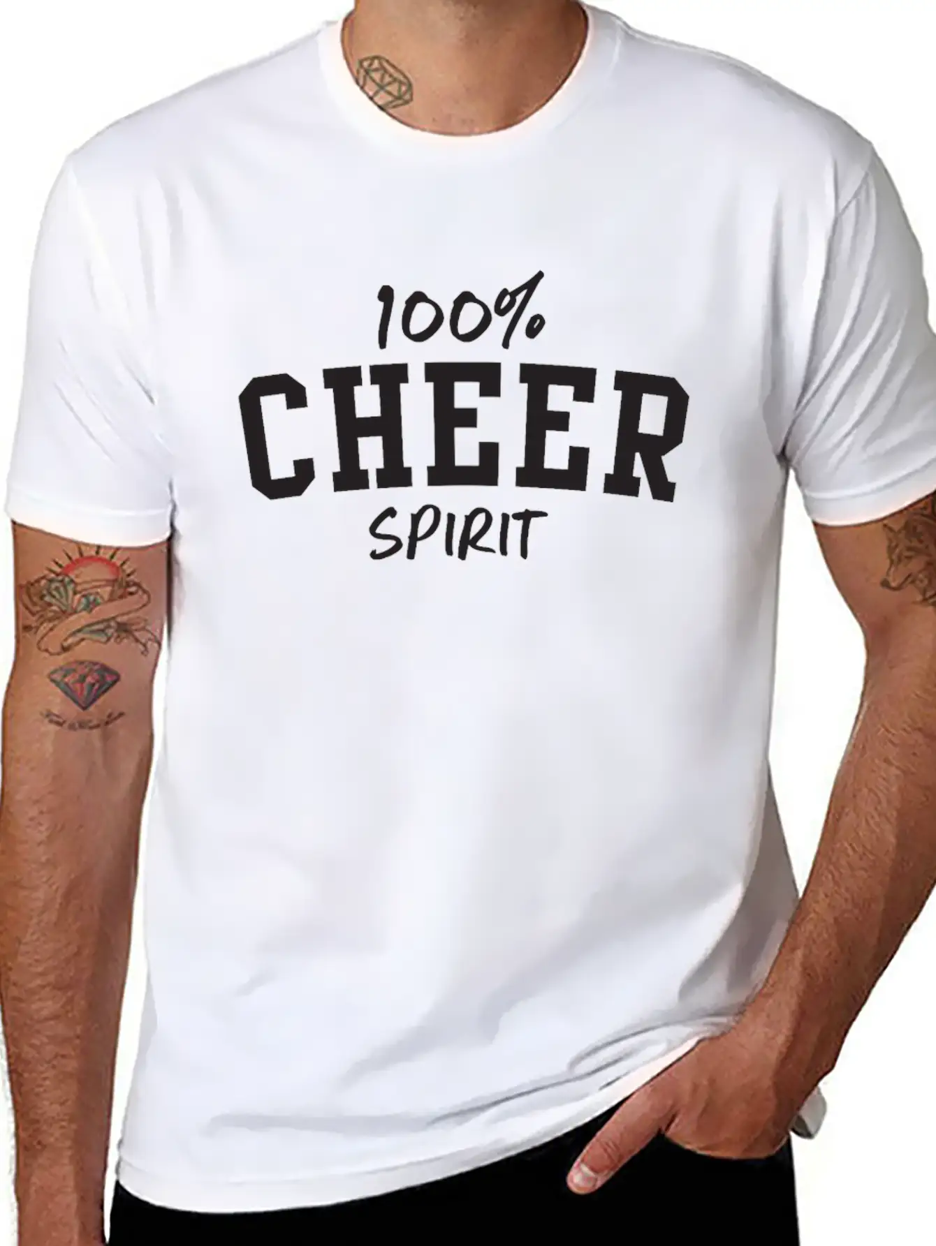 100% Cheer Spirit Classic Fit Graphic Tee For Daily Comfort – Unisex Cotton Shirt
