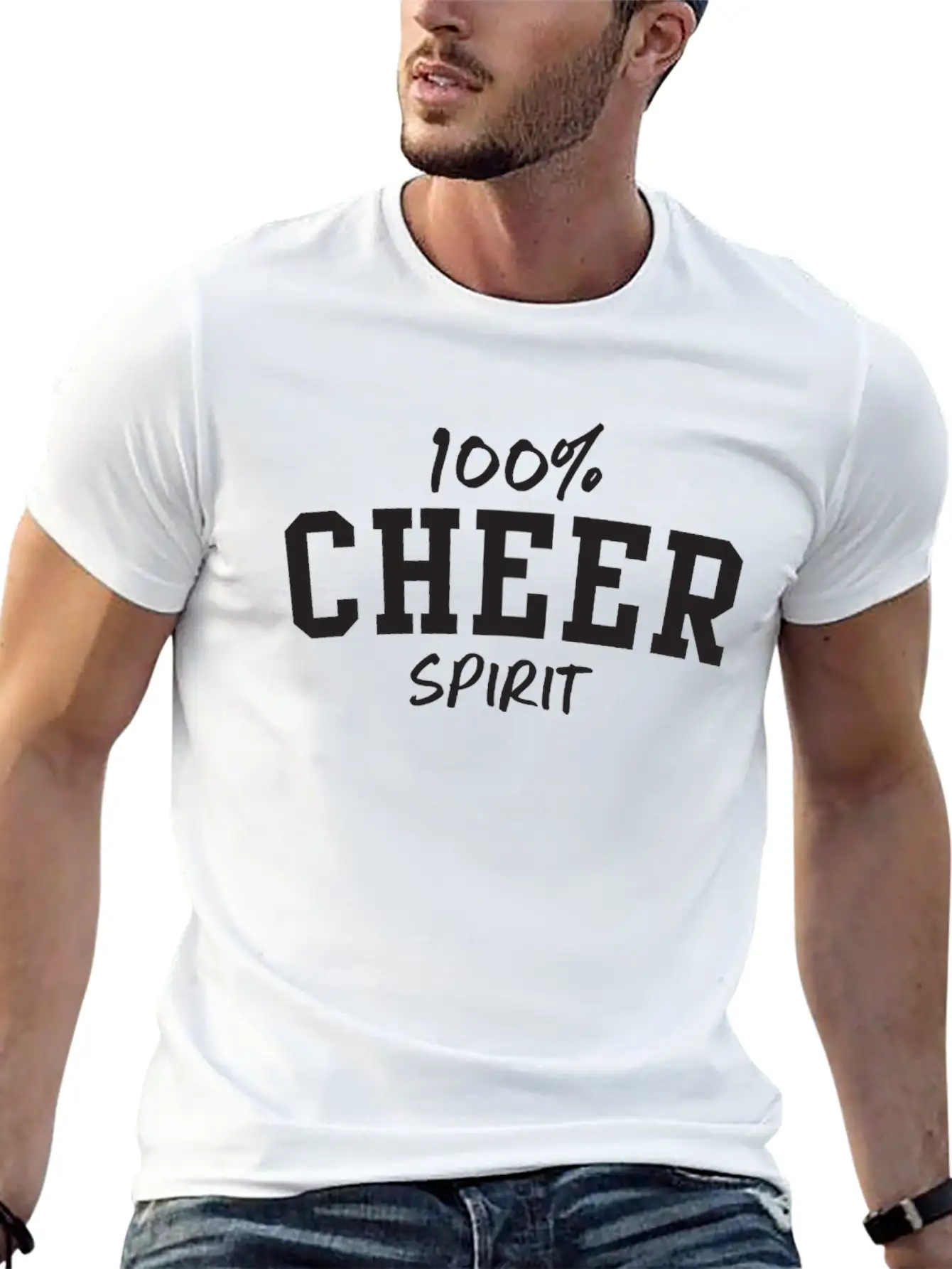 100% Cheer Spirit Classic Fit Graphic Tee For Daily Comfort – Unisex Cotton Shirt