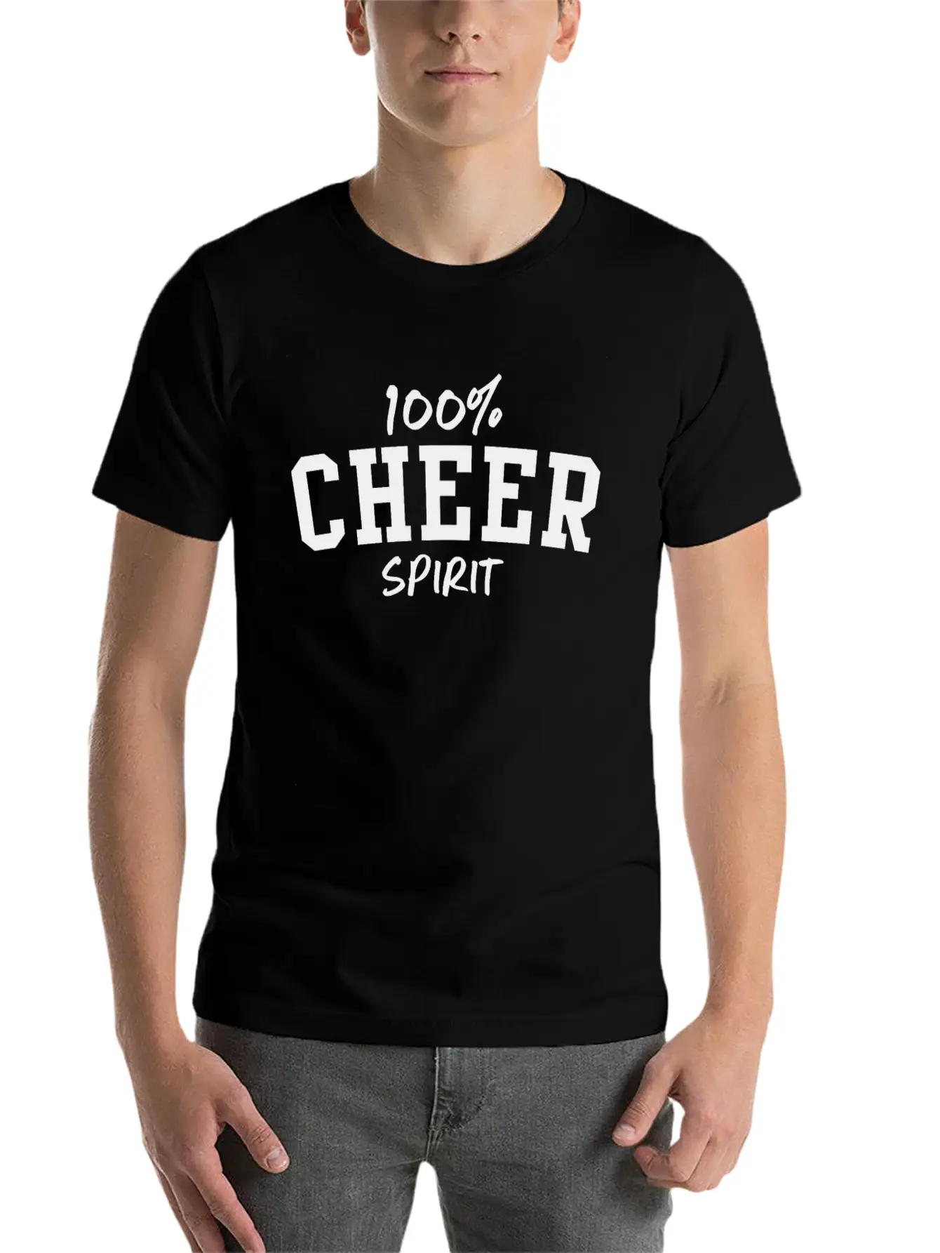 100% Cheer Spirit Classic Fit Graphic Tee For Daily Comfort – Unisex Cotton Shirt