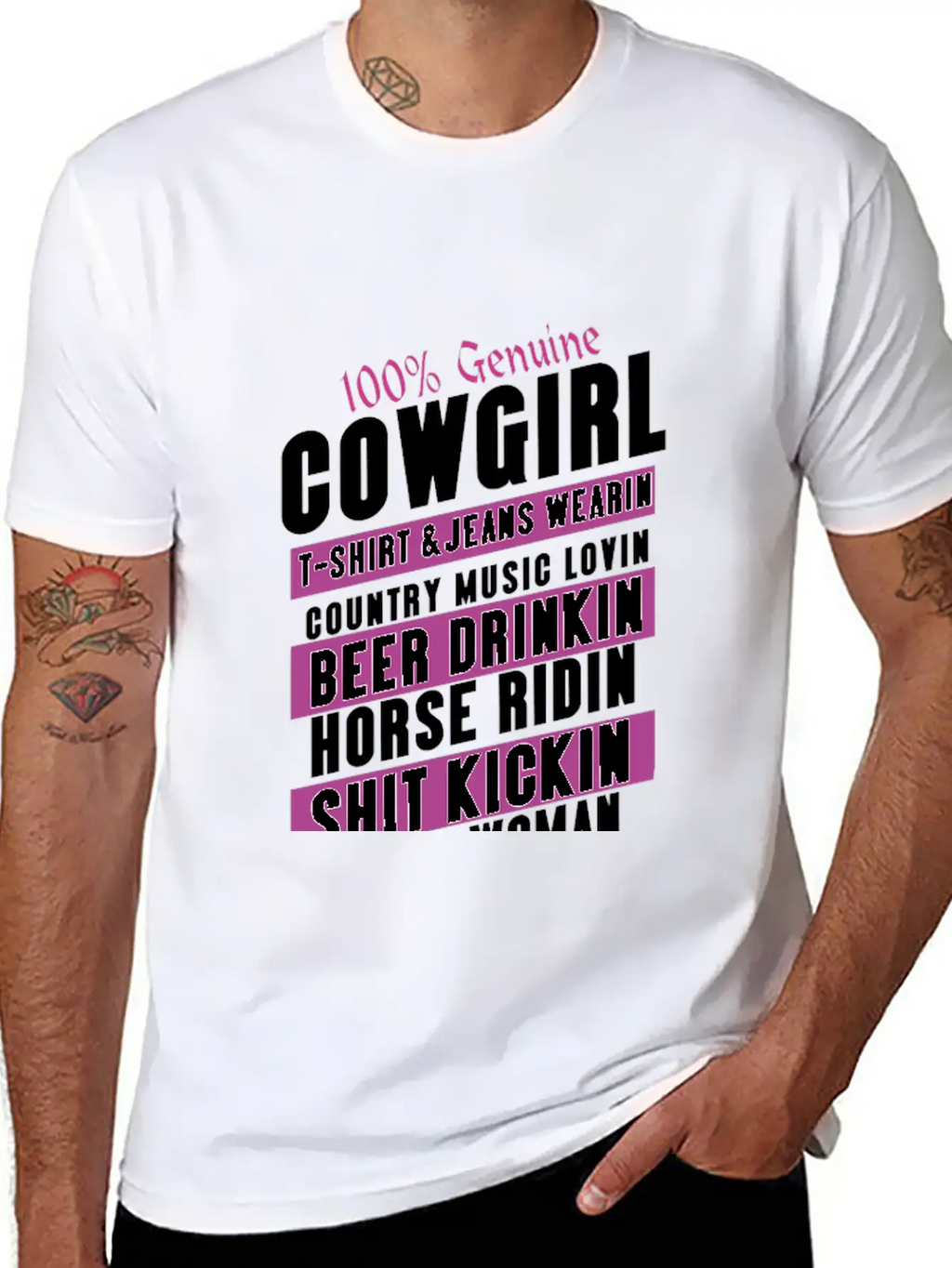 100 Genuine Cowgirl Breathable Graphic T-Shirt – Perfect For Casual Days