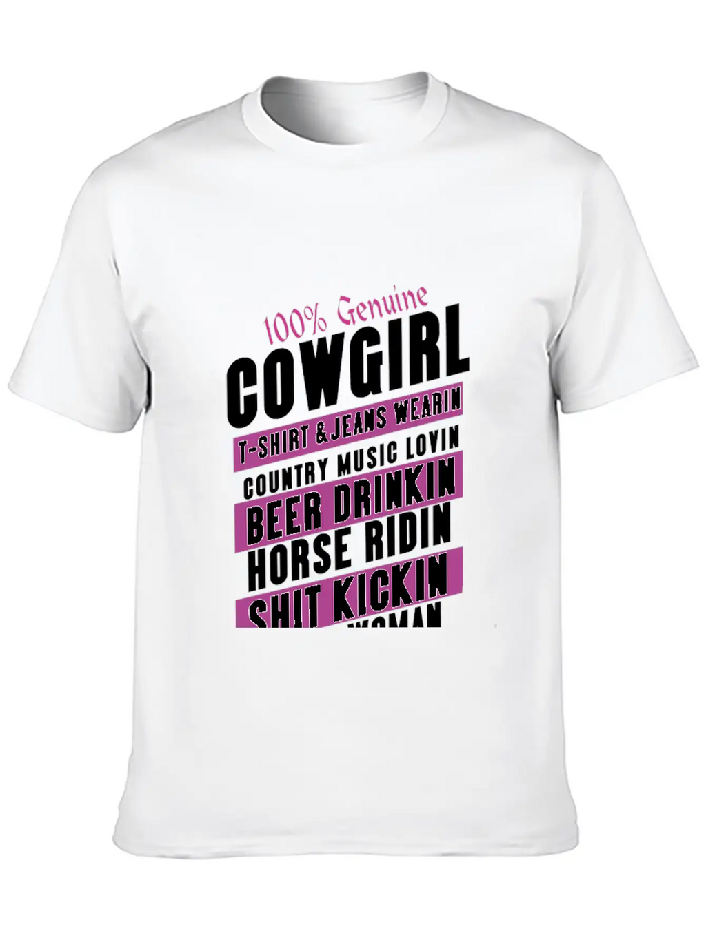 100 Genuine Cowgirl Breathable Graphic T-Shirt – Perfect For Casual Days