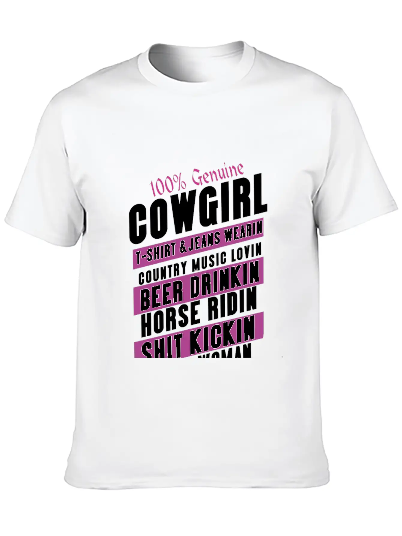 100 Genuine Cowgirl Breathable Graphic T-Shirt – Perfect For Casual Days