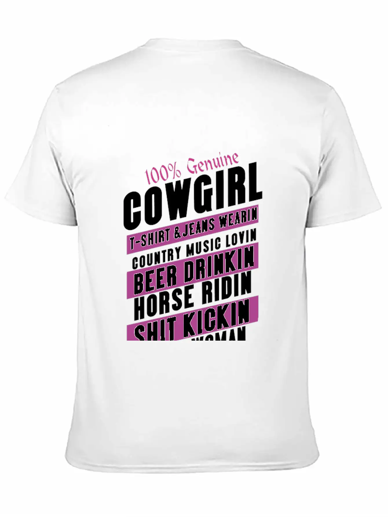 100 Genuine Cowgirl Breathable Graphic T-Shirt – Perfect For Casual Days