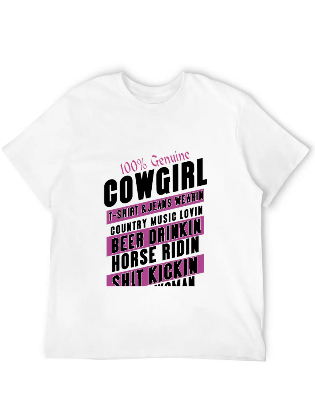 100 Genuine Cowgirl Breathable Graphic T-Shirt – Perfect For Casual Days