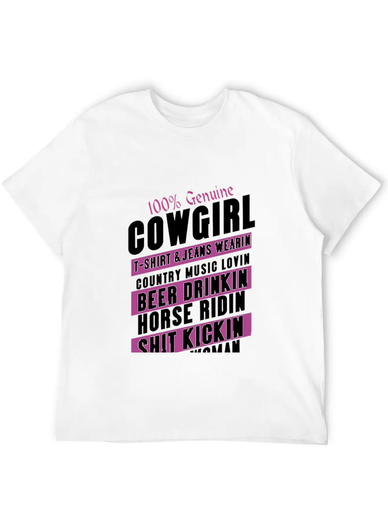 100 Genuine Cowgirl Breathable Graphic T-Shirt – Perfect For Casual Days