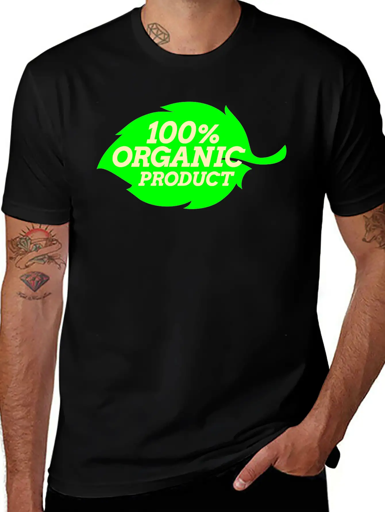 100% Organic Logo Simple Everyday Graphic Tee – Lightweight Summer Wear