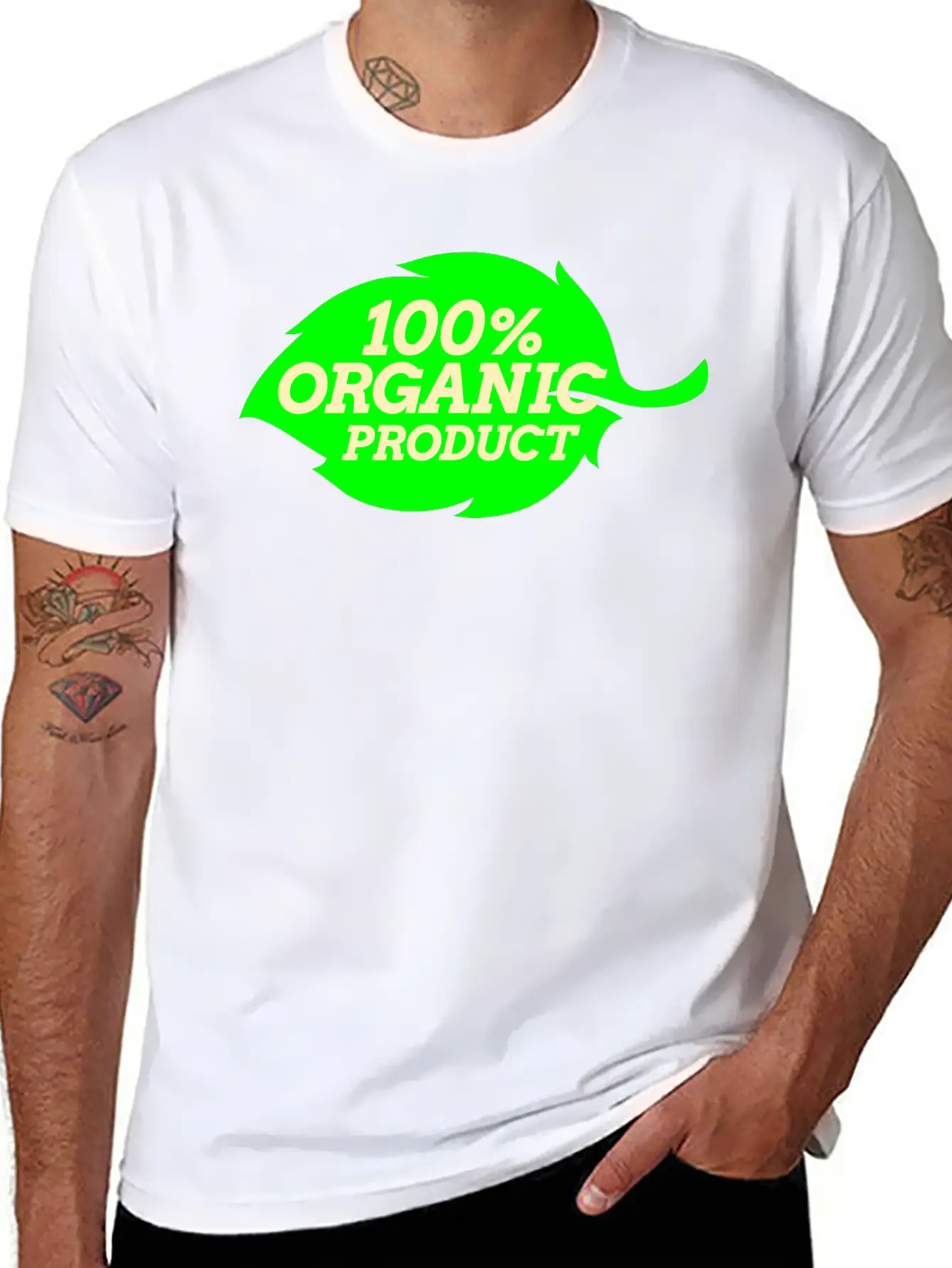 100% Organic Logo Simple Everyday Graphic Tee – Lightweight Summer Wear