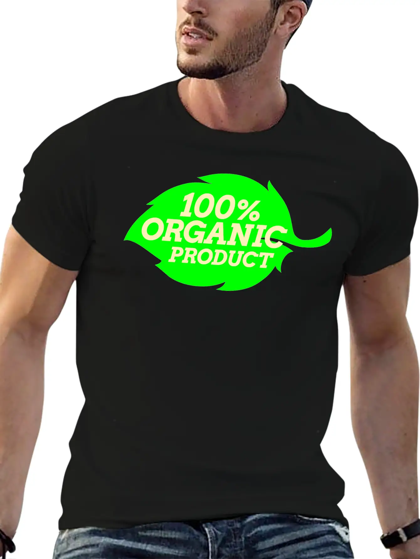 100% Organic Logo Simple Everyday Graphic Tee – Lightweight Summer Wear