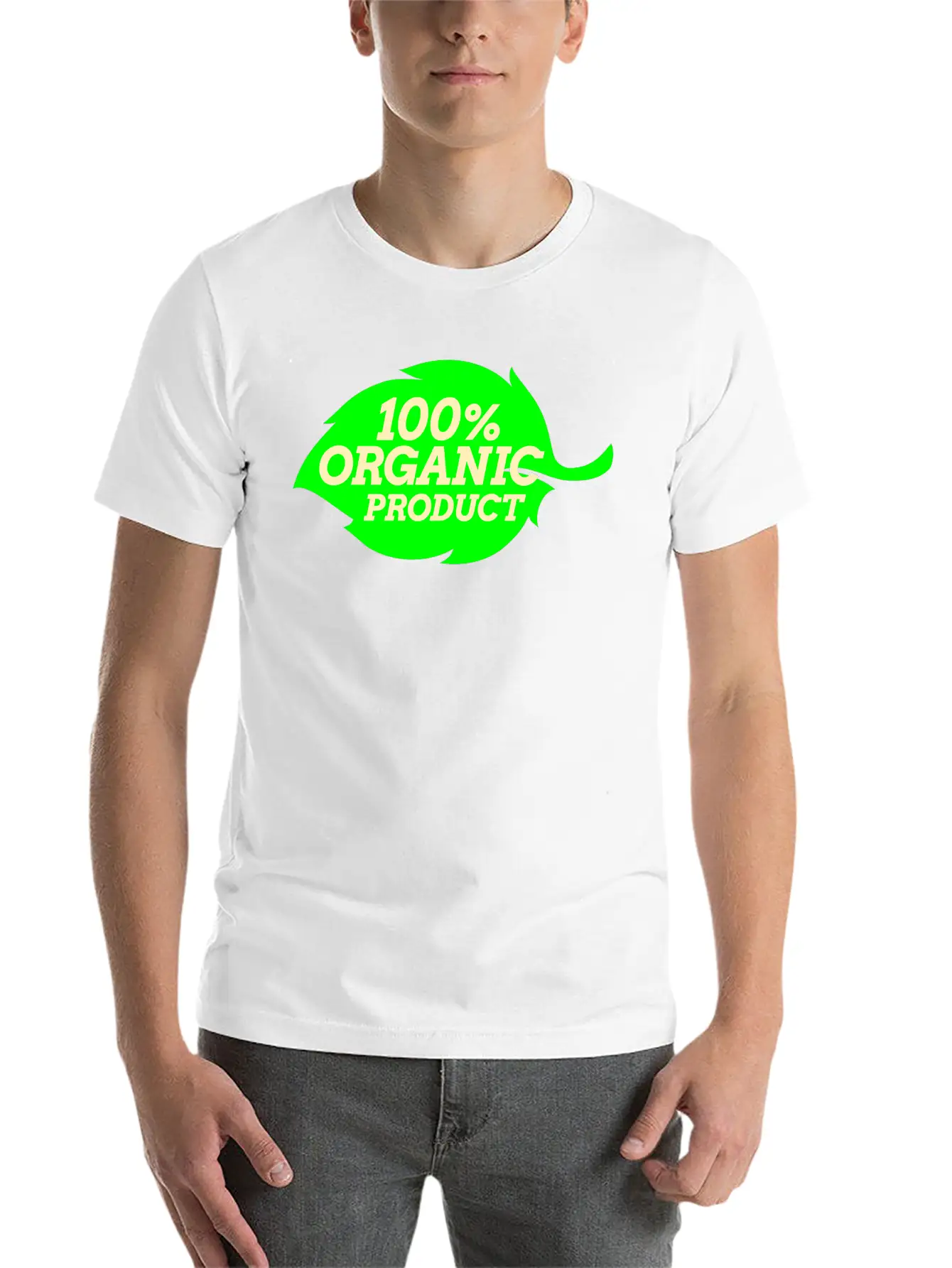 100% Organic Logo Simple Everyday Graphic Tee – Lightweight Summer Wear