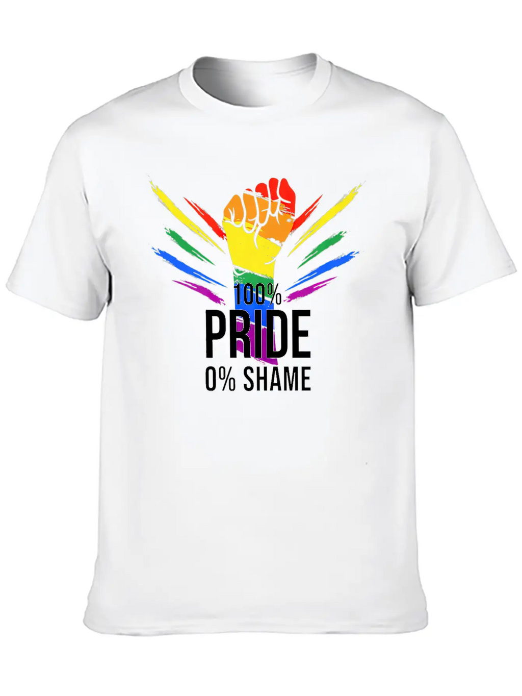 100 Pride 0 Shame Design Pride Merchandise Premium Classic Crew Neck Graphic Tee – Everyday Minimal Look