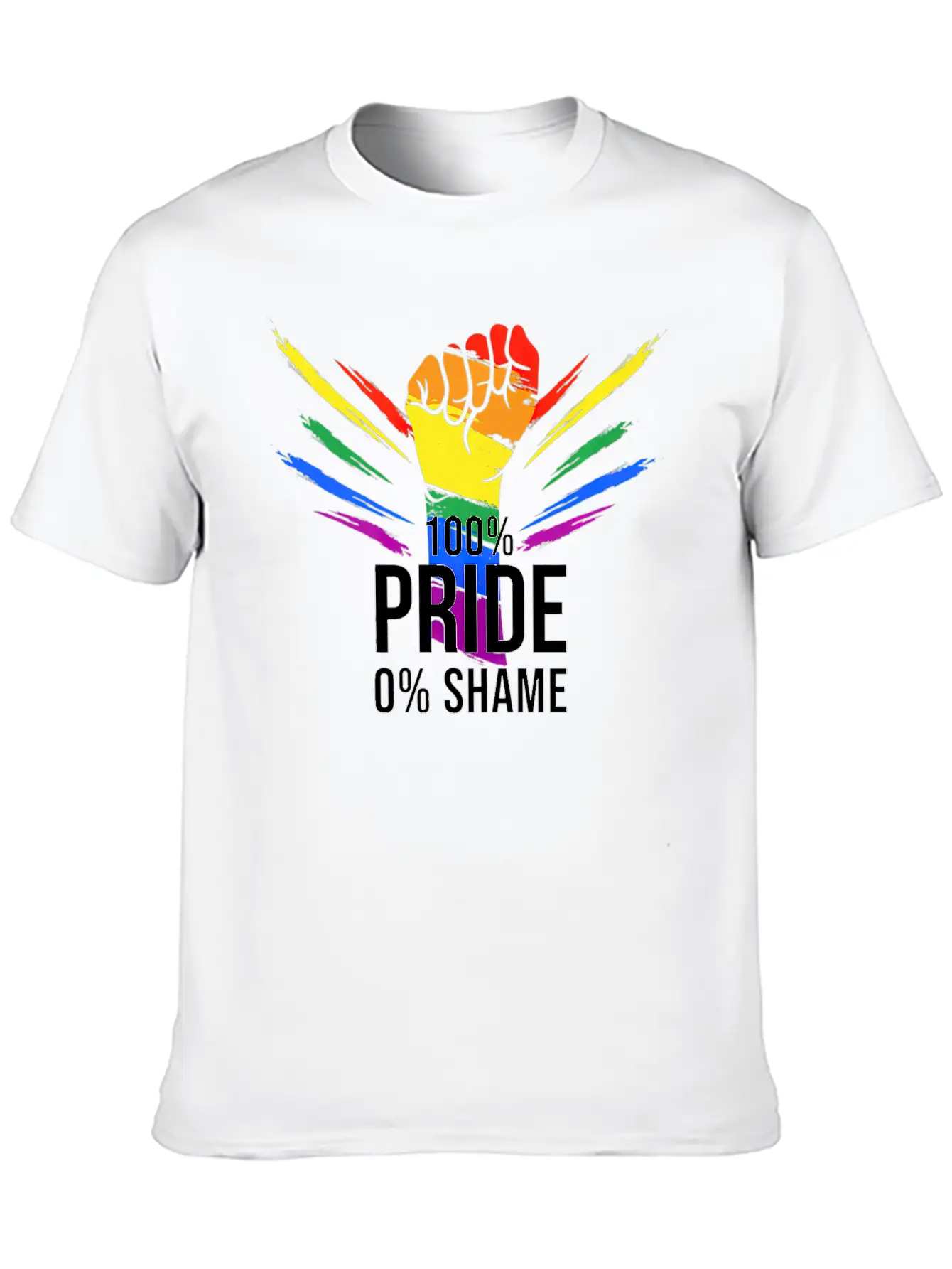 100 Pride 0 Shame Design Pride Merchandise Premium Classic Crew Neck Graphic Tee – Everyday Minimal Look