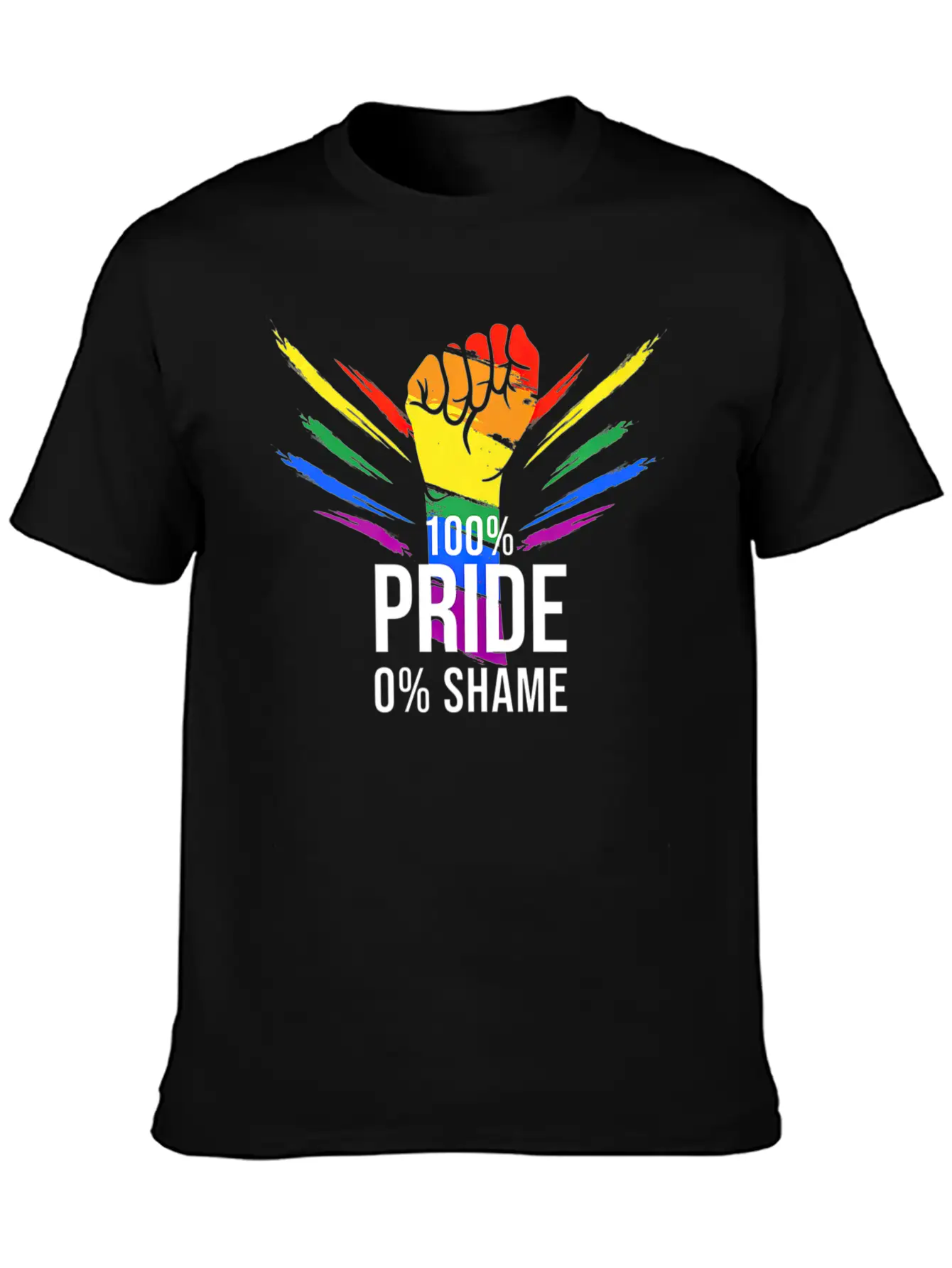 100 Pride 0 Shame Design Pride Merchandise Premium Classic Crew Neck Graphic Tee – Everyday Minimal Look