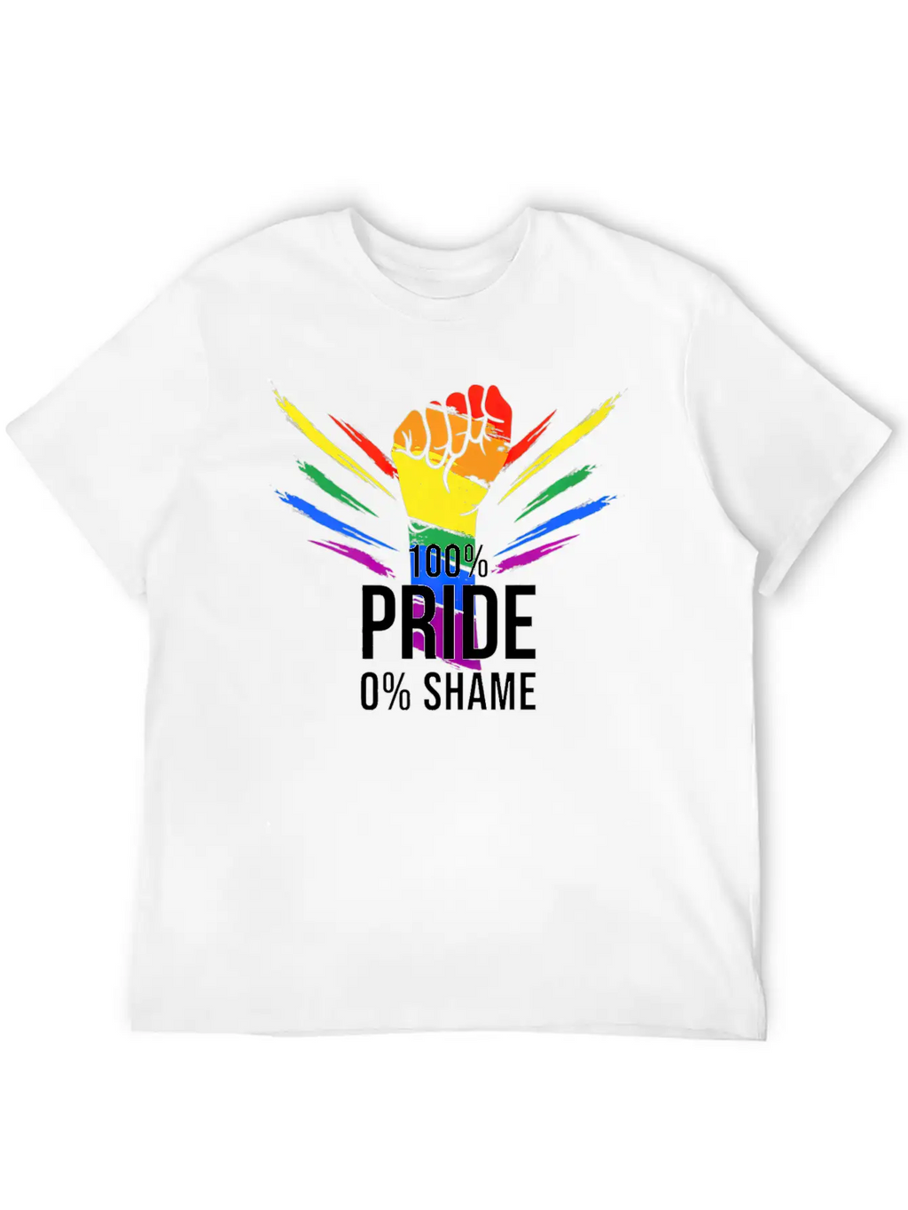 100 Pride 0 Shame Design Pride Merchandise Premium Classic Crew Neck Graphic Tee – Everyday Minimal Look