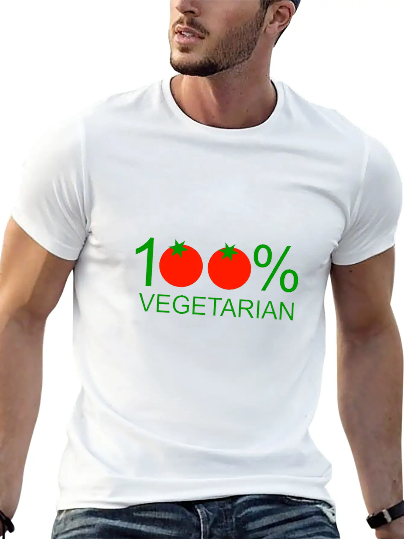 100% Vegetarian Unisex Casual T-Shirt – Clean Design For Daily Comfort