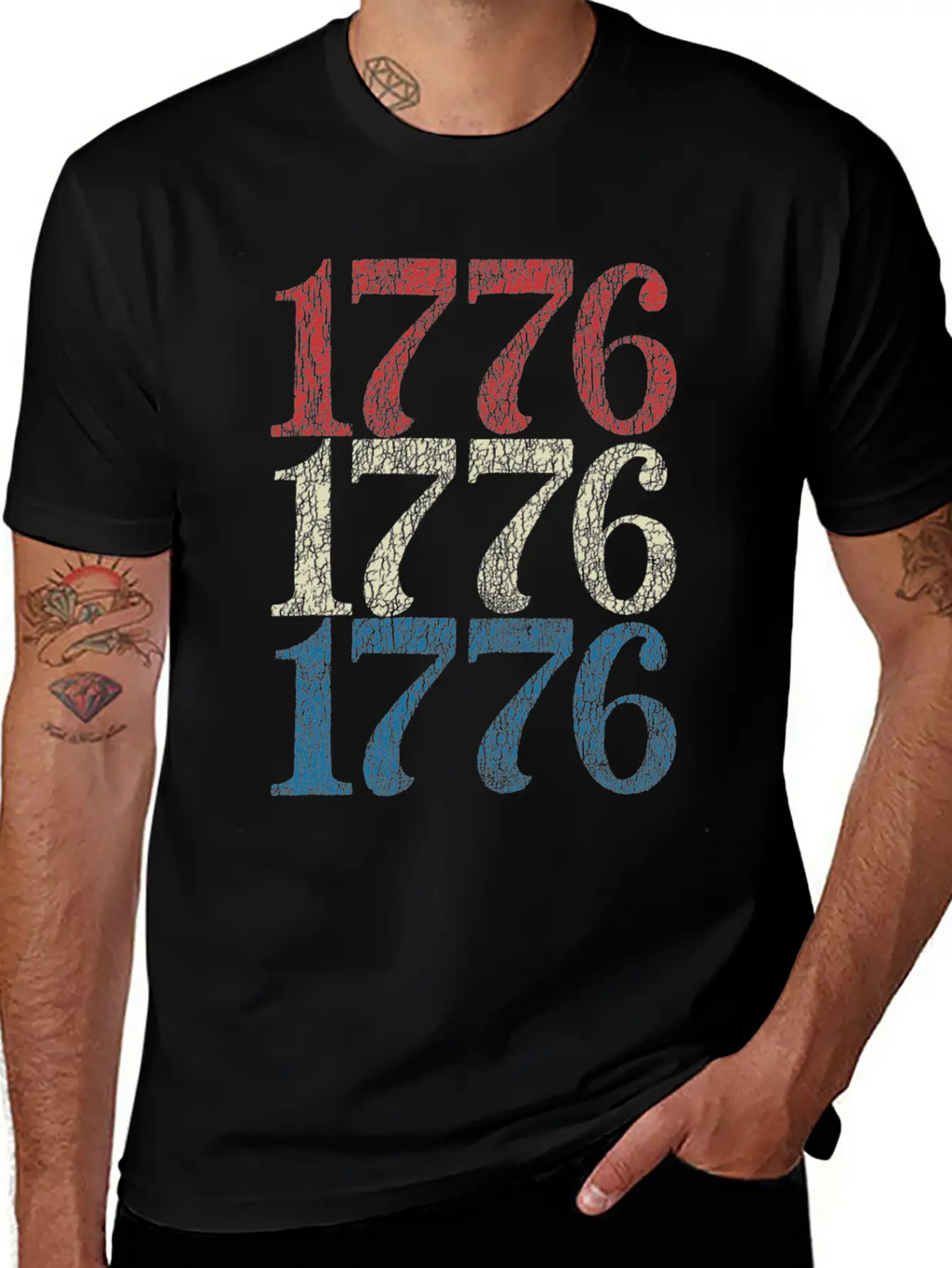 1776 Shirt 4th Of July USA Flag Red White Blue Retro Breathable Soft Cotton T-Shirt – Timeless Casual Look
