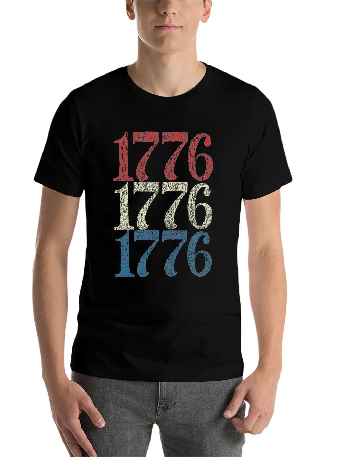 1776 Shirt 4th Of July USA Flag Red White Blue Retro Breathable Soft Cotton T-Shirt – Timeless Casual Look