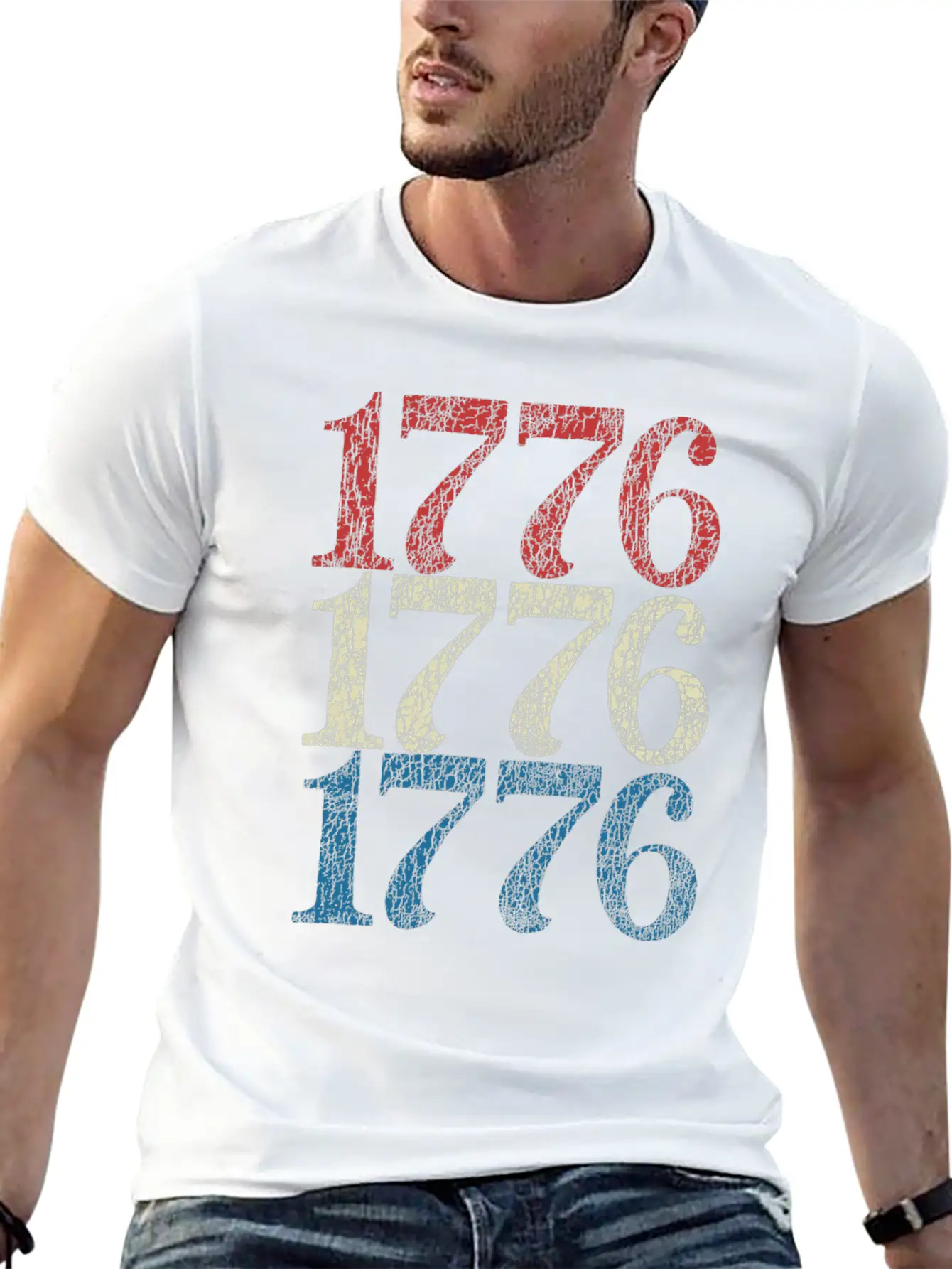 1776 Shirt 4th Of July USA Flag Red White Blue Retro Breathable Soft Cotton T-Shirt – Timeless Casual Look