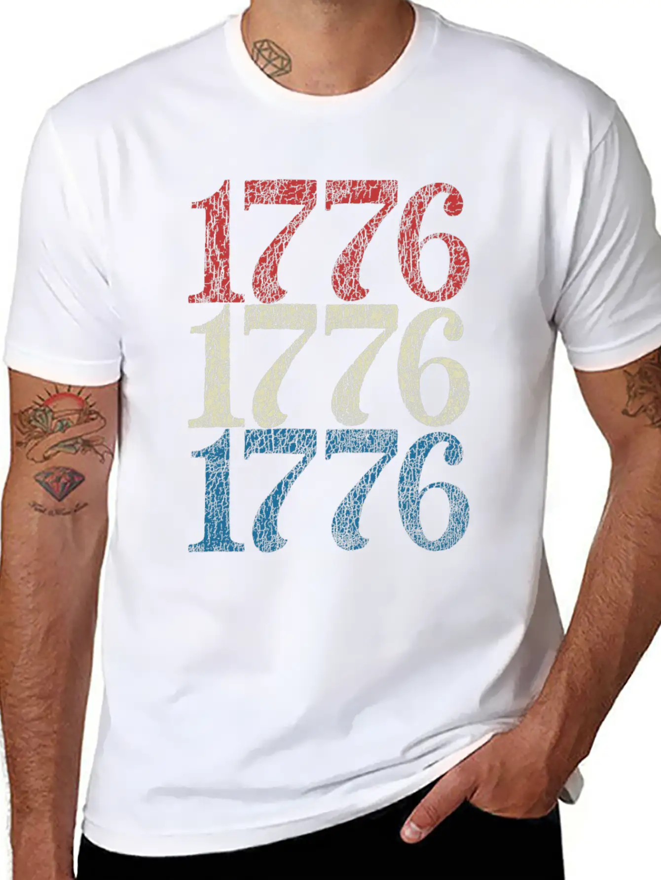 1776 Shirt 4th Of July USA Flag Red White Blue Retro Breathable Soft Cotton T-Shirt – Timeless Casual Look
