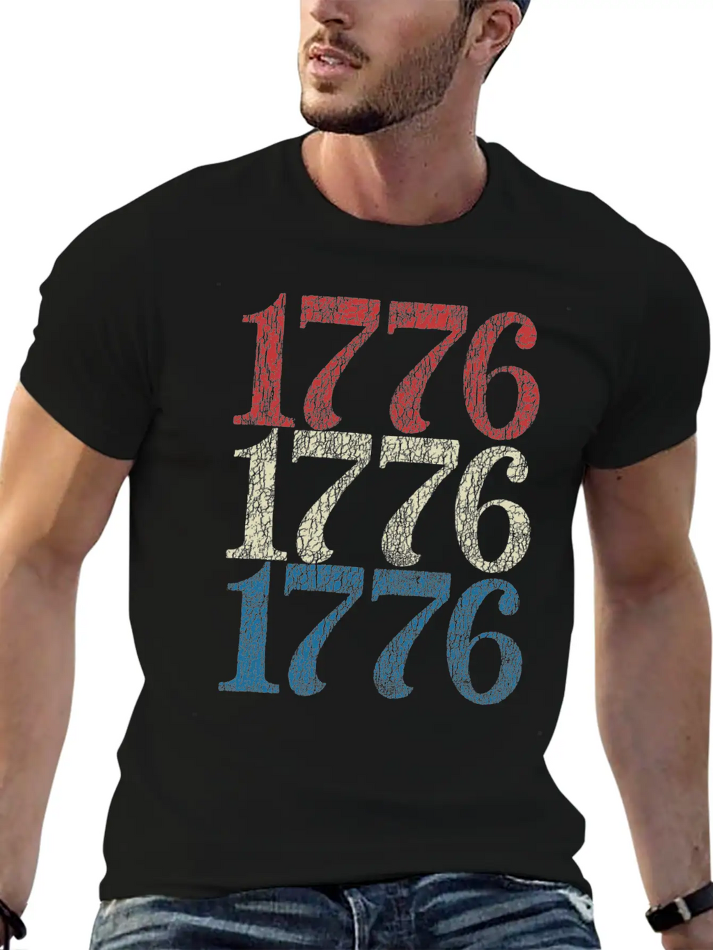 1776 Shirt 4th Of July USA Flag Red White Blue Retro Breathable Soft Cotton T-Shirt – Timeless Casual Look